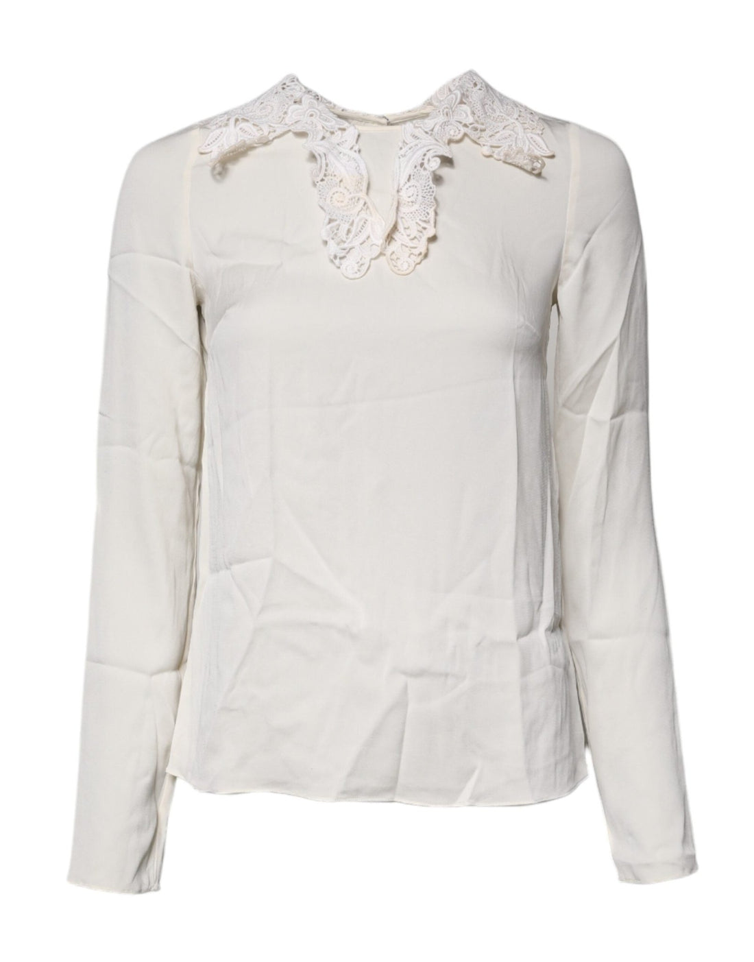 Dolce & Gabbana Cream Floral Lace Long Sleeves Blouse Top - RIMODA