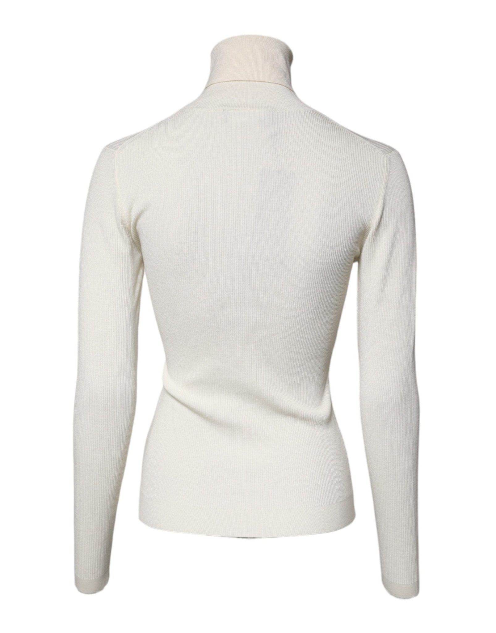 Dolce & Gabbana Cream Long Sleeves Turtleneck Slim Sweater - RIMODA