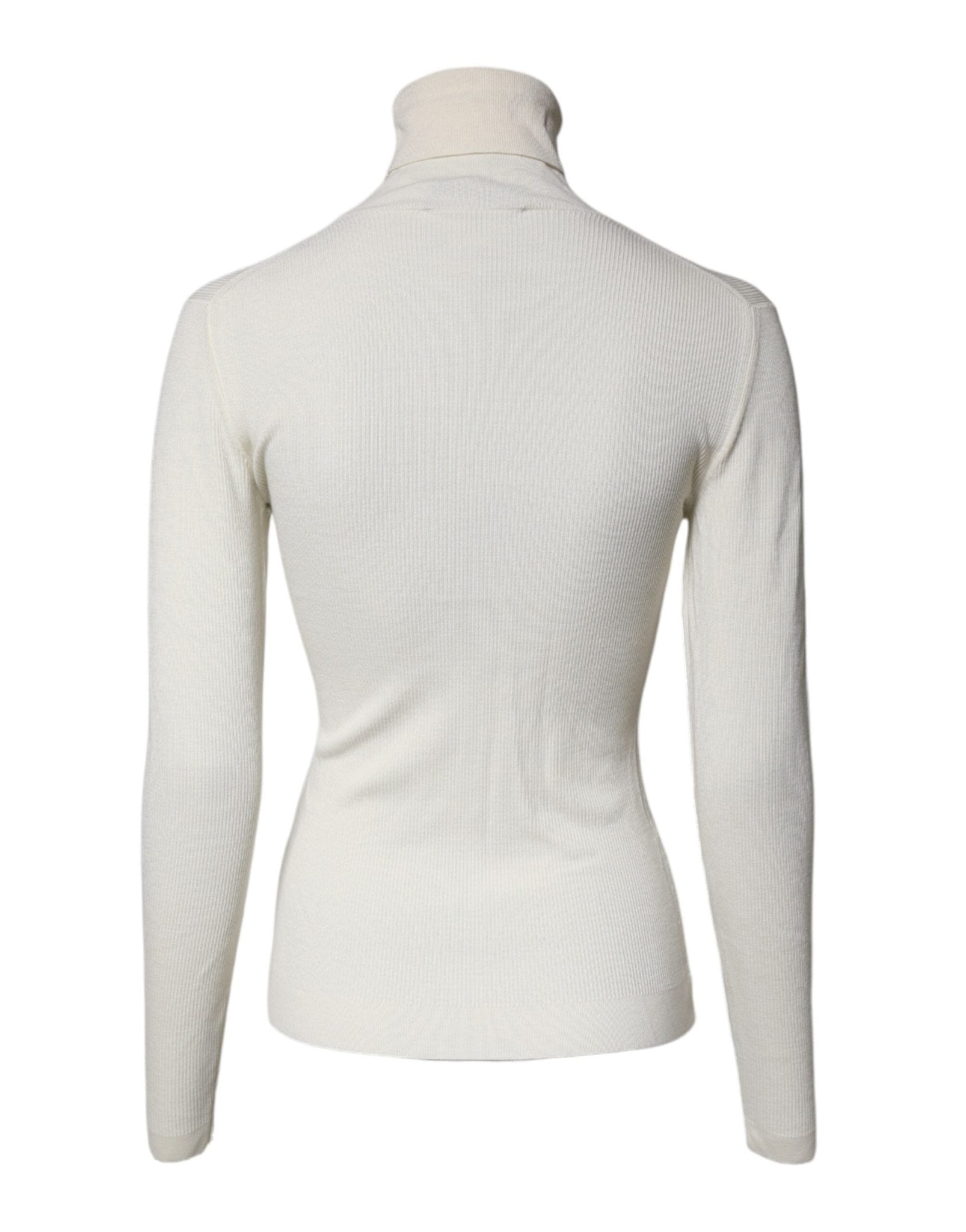 Dolce & Gabbana Cream Long Sleeves Turtleneck Slim Sweater - RIMODA