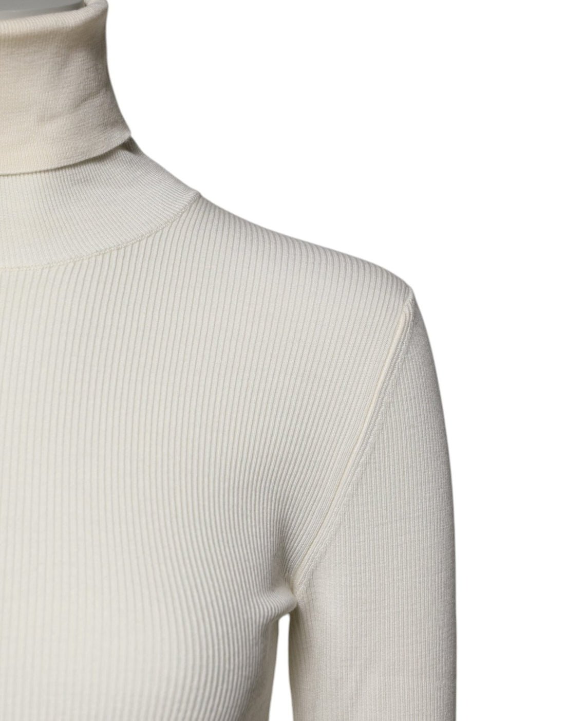 Dolce & Gabbana Cream Long Sleeves Turtleneck Slim Sweater - RIMODA