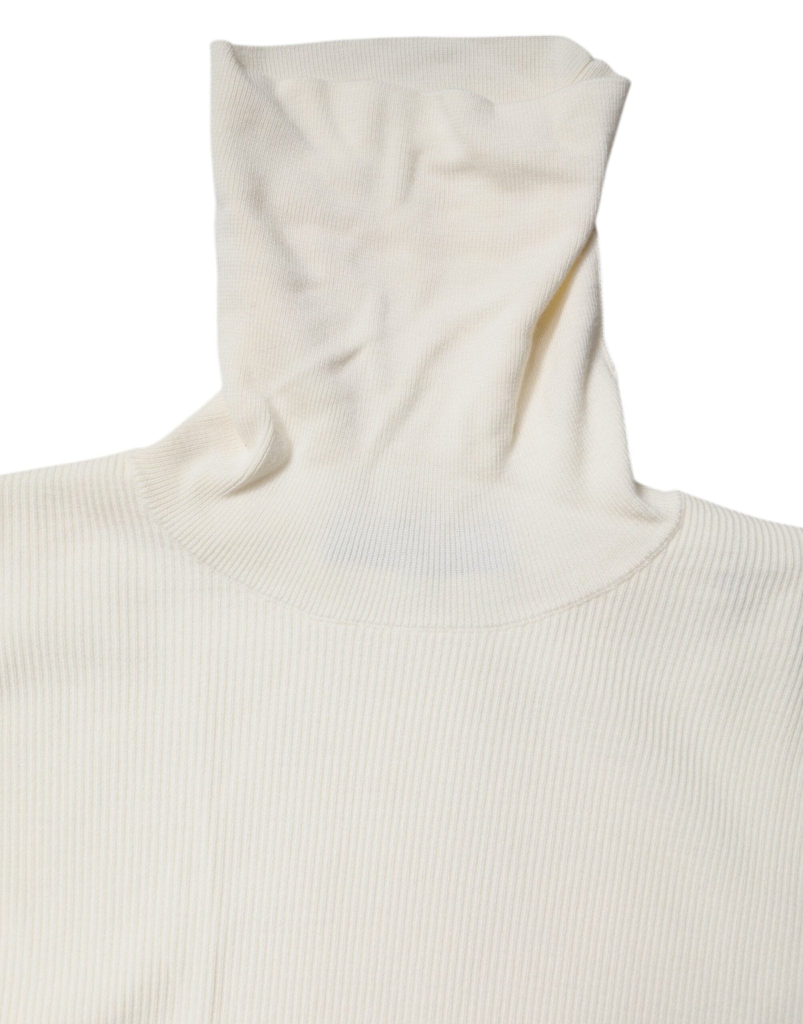 Dolce & Gabbana Cream Long Sleeves Turtleneck Slim Sweater - RIMODA