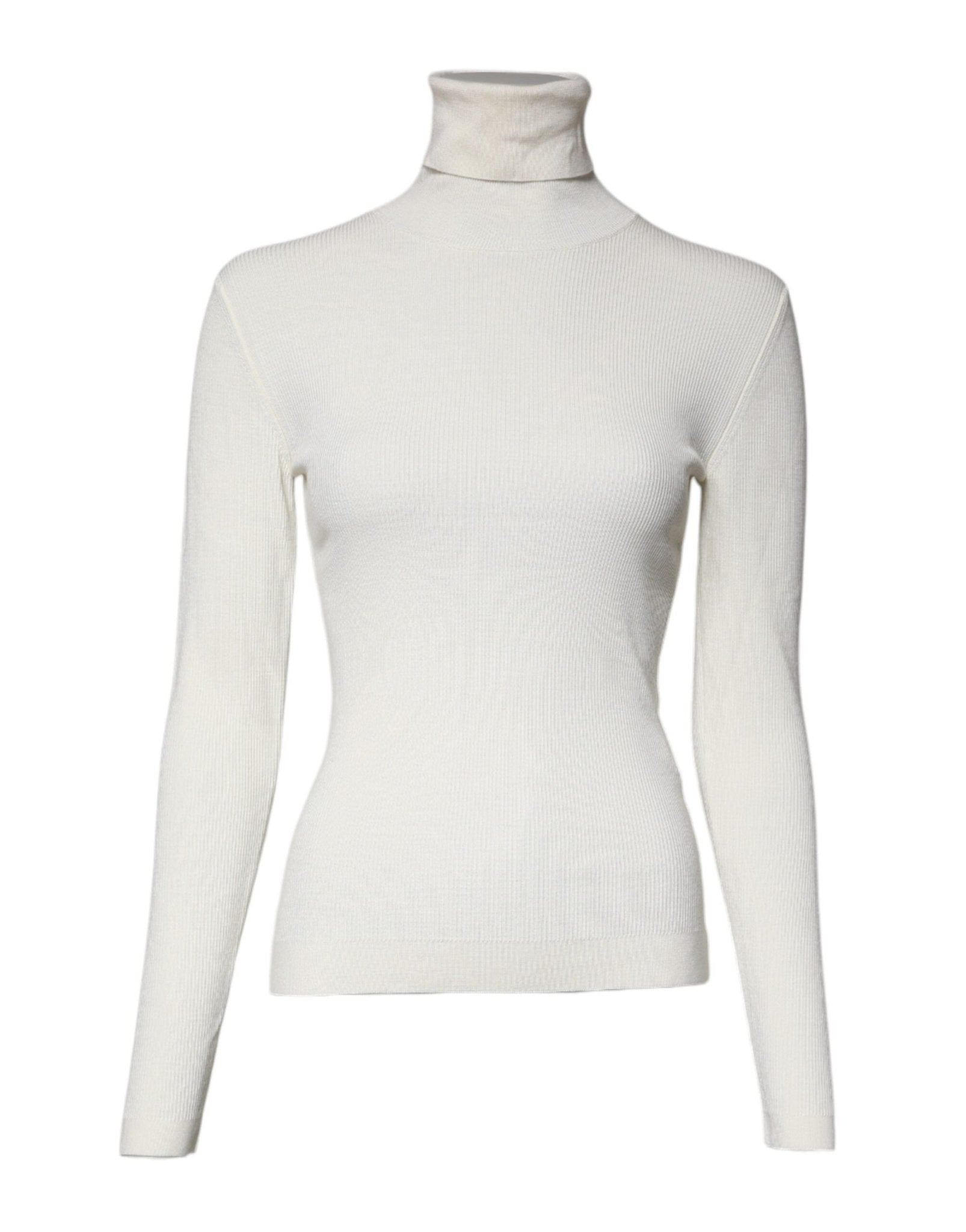 Dolce & Gabbana Cream Long Sleeves Turtleneck Slim Sweater - RIMODA