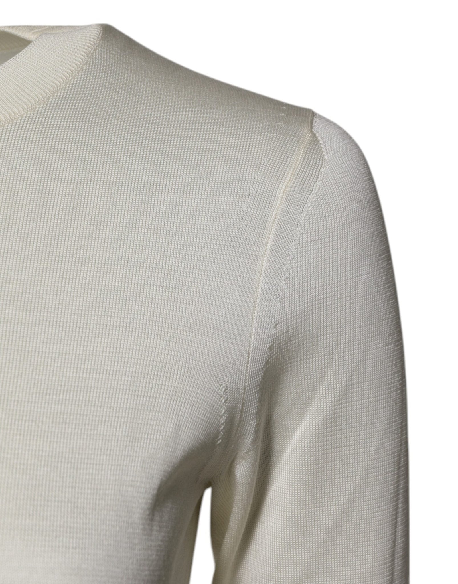 Dolce & Gabbana Cream Short Sleeve Silk Round Neck Blouse Top - RIMODA