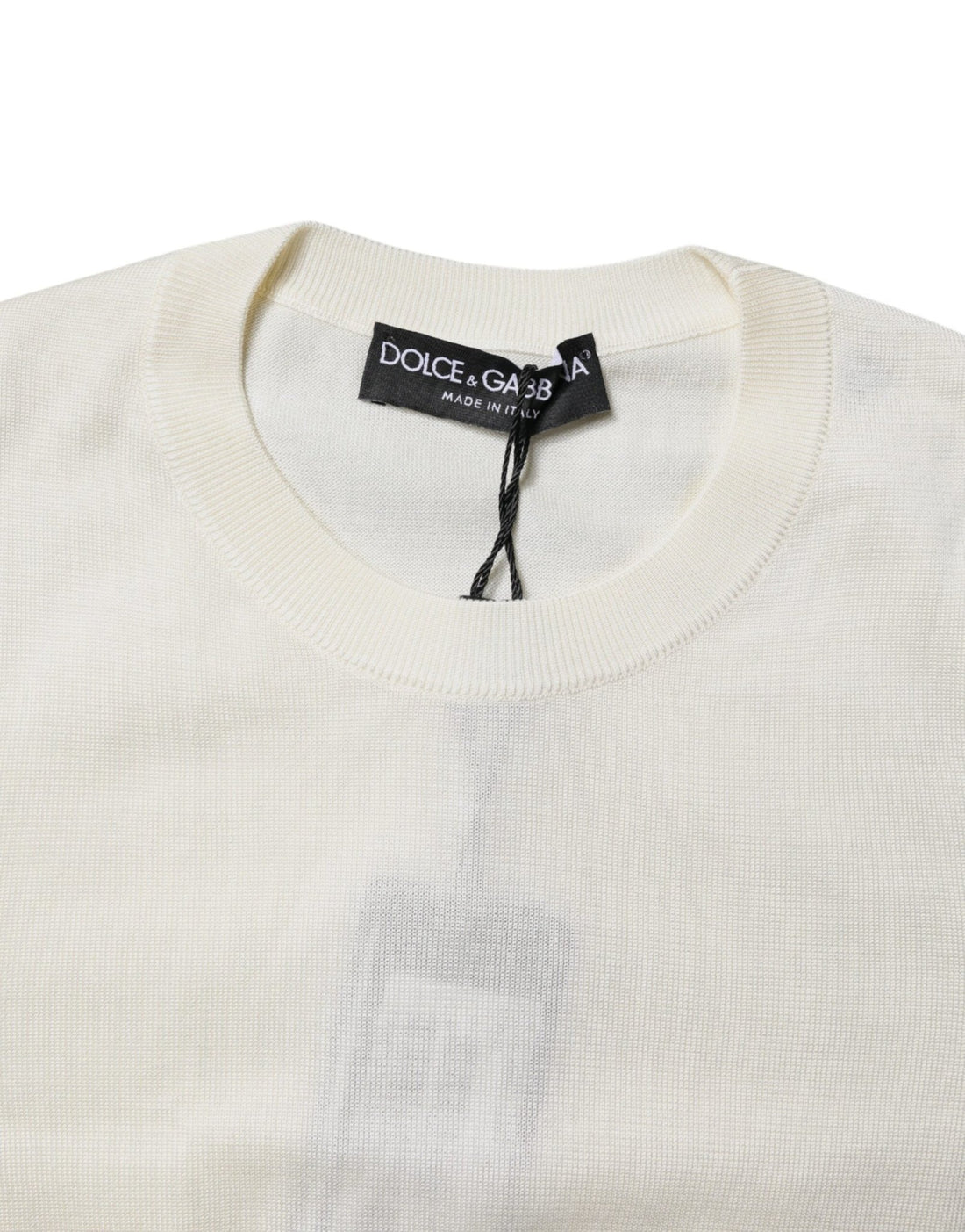 Dolce & Gabbana Cream Short Sleeve Silk Round Neck Blouse Top - RIMODA