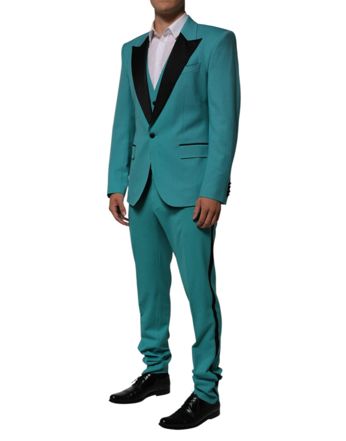 Dolce & Gabbana Cyan 3 Piece Wool Silk Blend Suit SICILIA - RIMODA