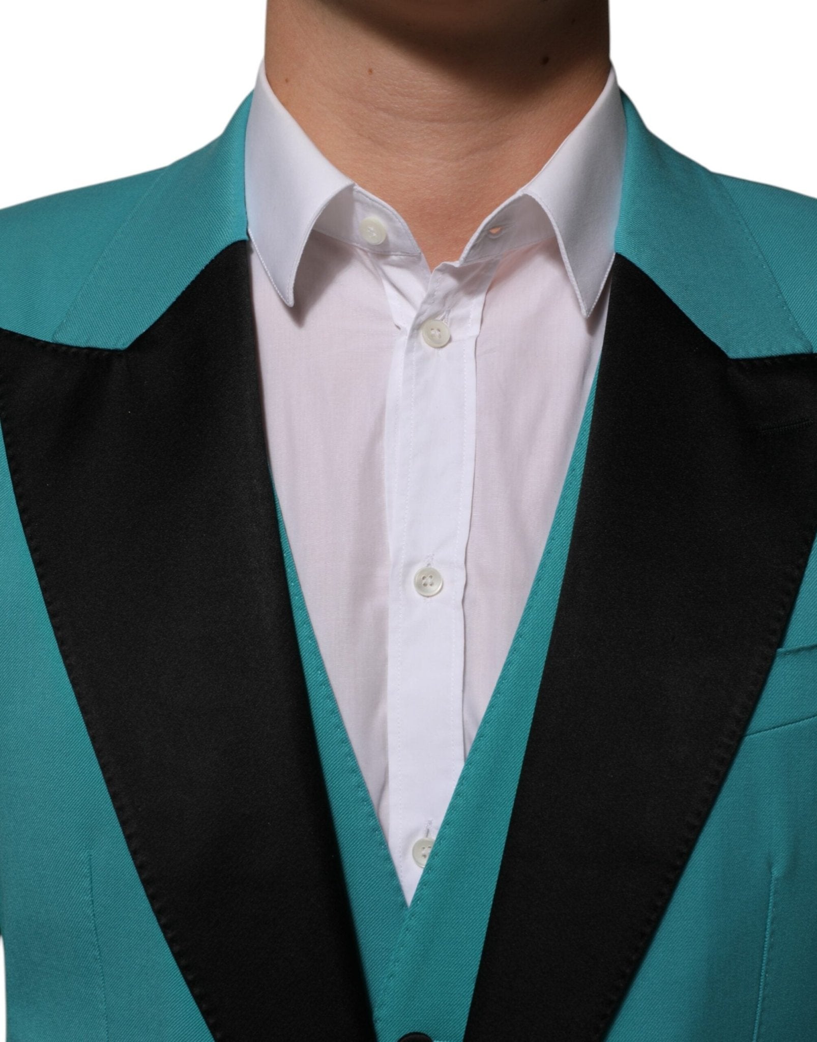 Dolce & Gabbana Cyan 3 Piece Wool Silk Blend Suit SICILIA - RIMODA