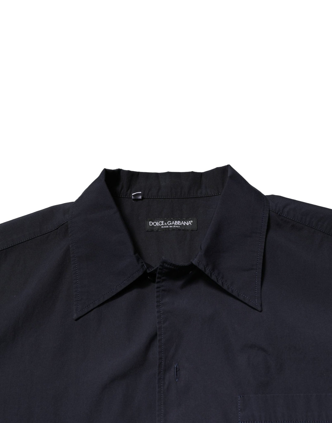 Dolce & Gabbana Dark Blue Cotton Short Sleeves Casual Shirt - RIMODA