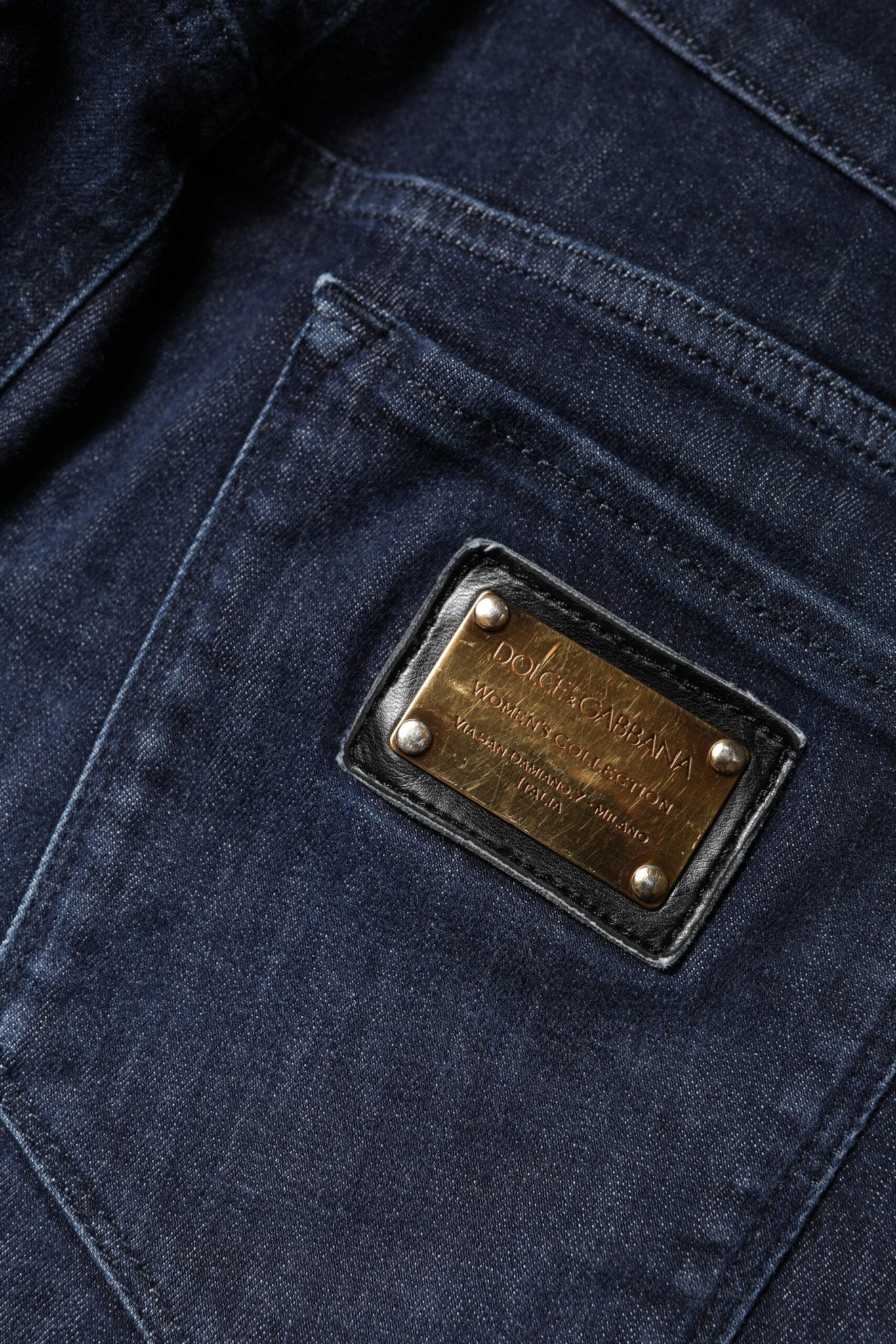 Dolce & Gabbana Dark Blue Cotton Skinny Cropped Denim Jeans - RIMODA
