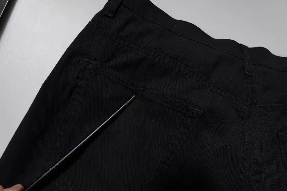 Dolce & Gabbana Dark Blue Cotton Stretch Loose Men Denim Jeans - RIMODA