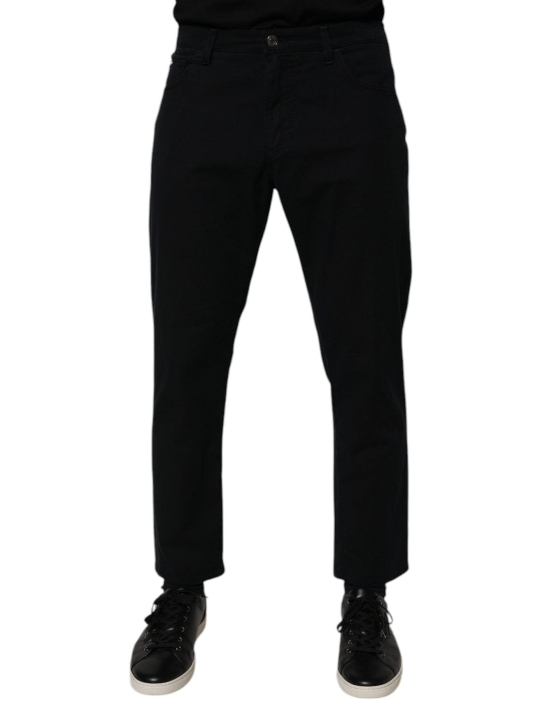 Dolce & Gabbana Dark Blue Cotton Stretch Loose Men Denim Jeans - RIMODA