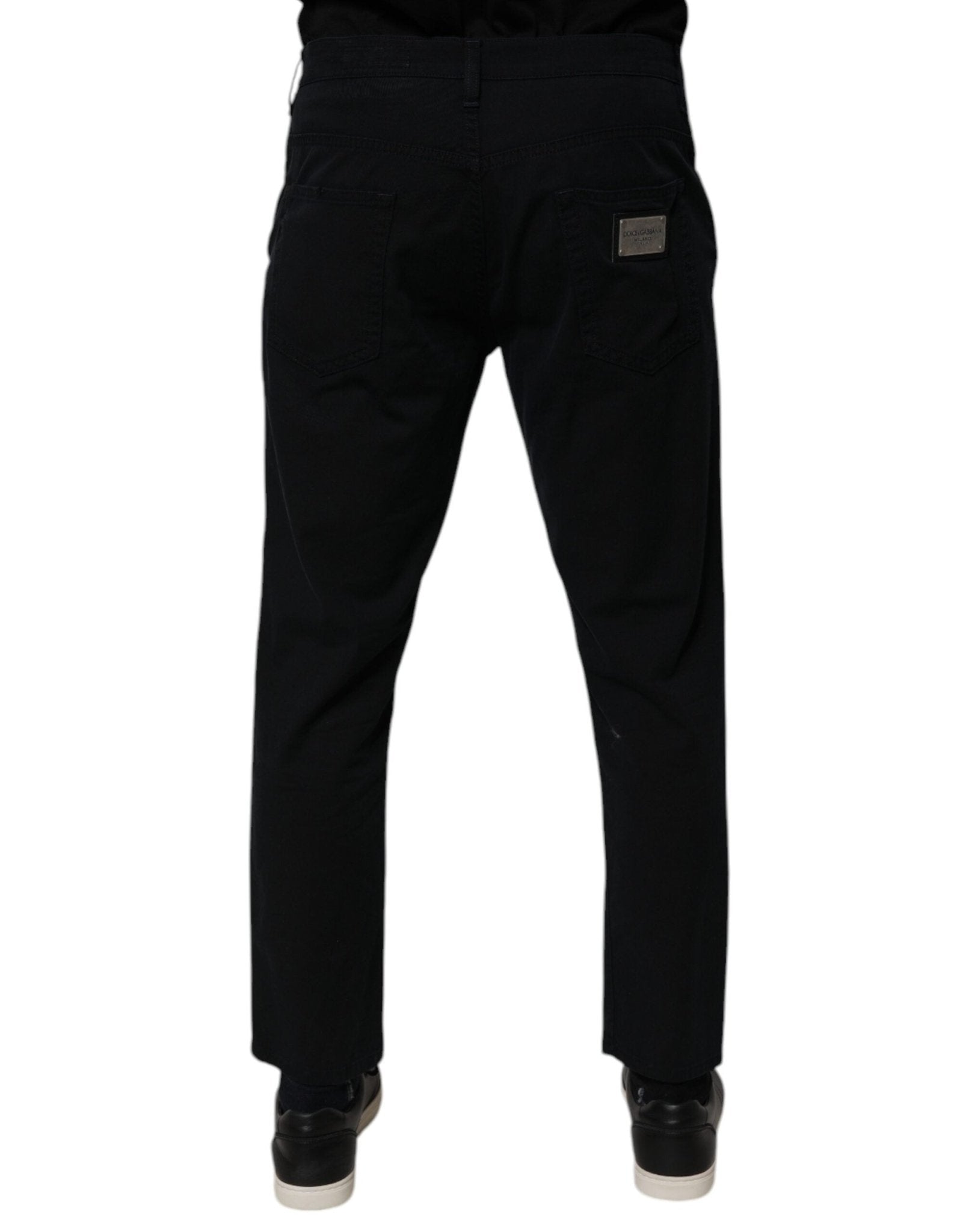 Dolce & Gabbana Dark Blue Cotton Stretch Loose Men Denim Jeans - RIMODA