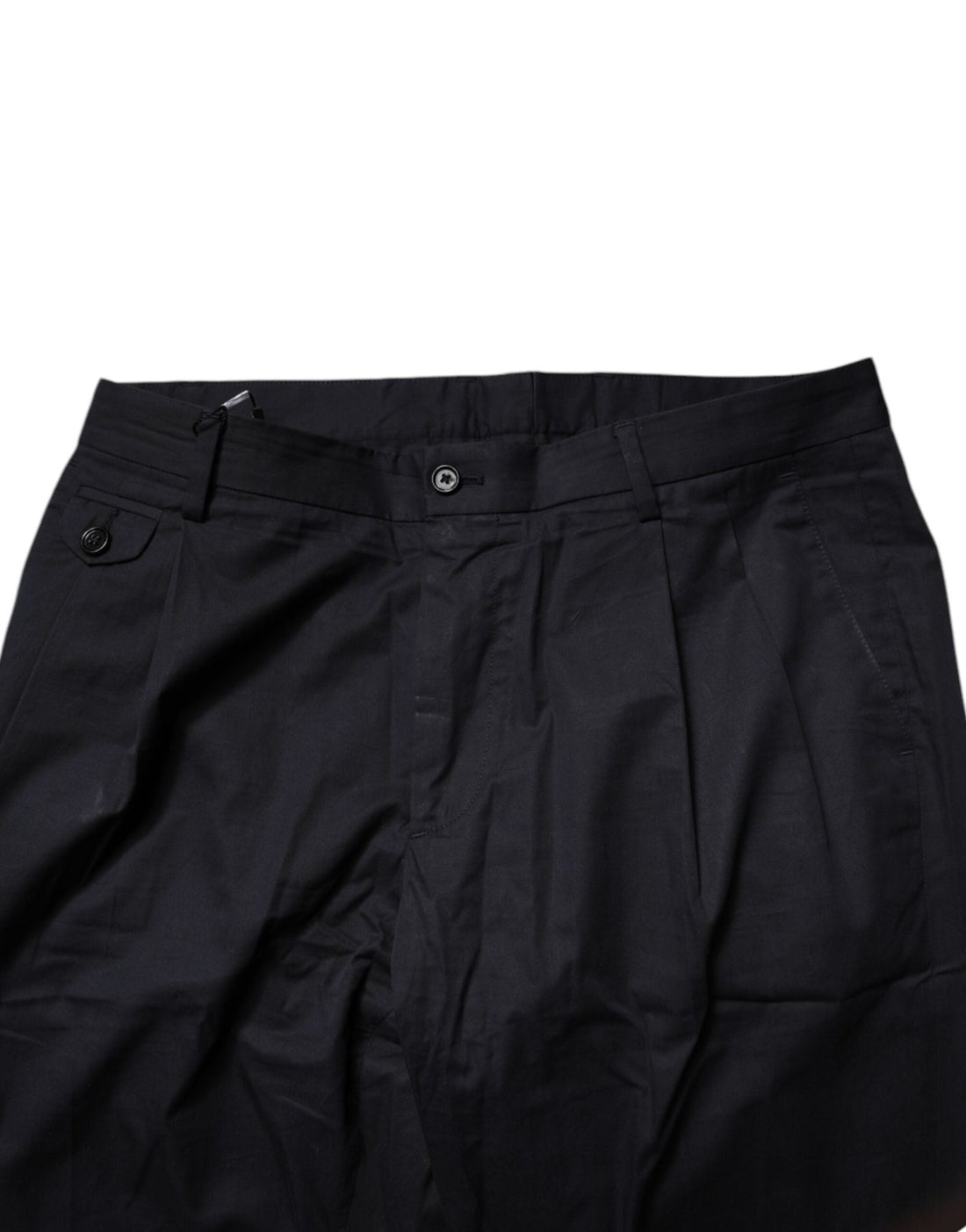 Dolce & Gabbana Dark Blue Cotton Tapered Formal Pants - RIMODA