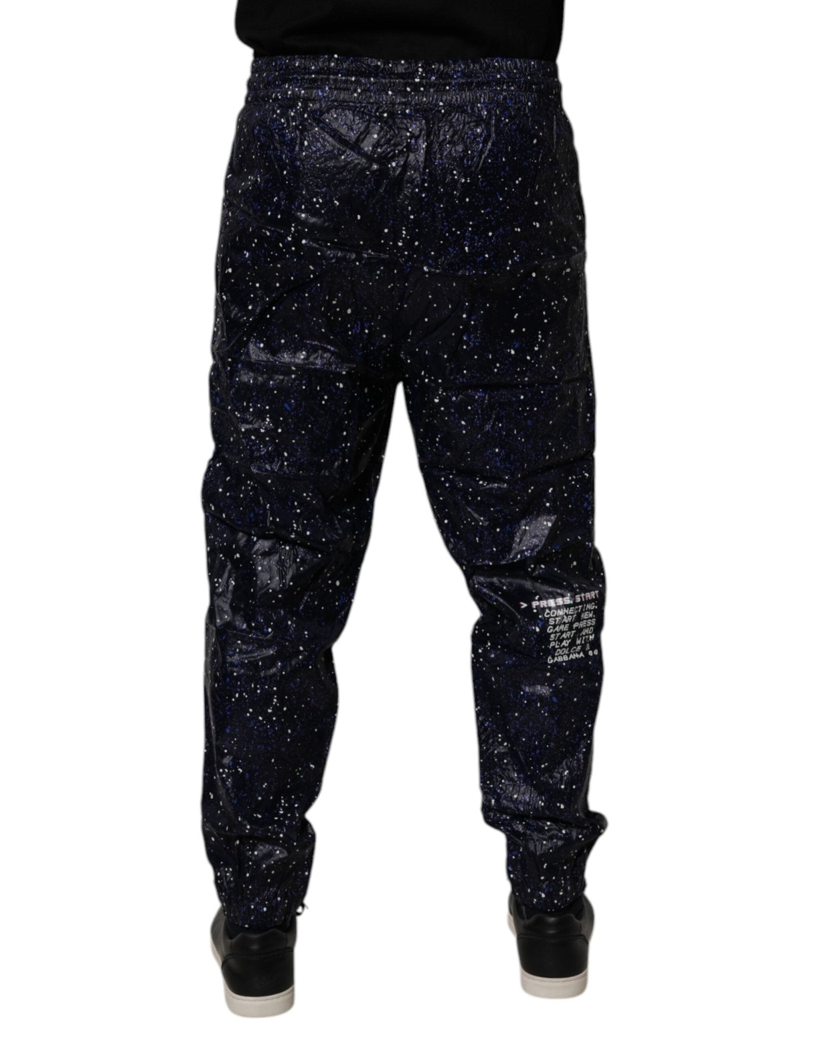 Dolce & Gabbana Dark Blue DG Game Print Cotton Jogger Pants - RIMODA