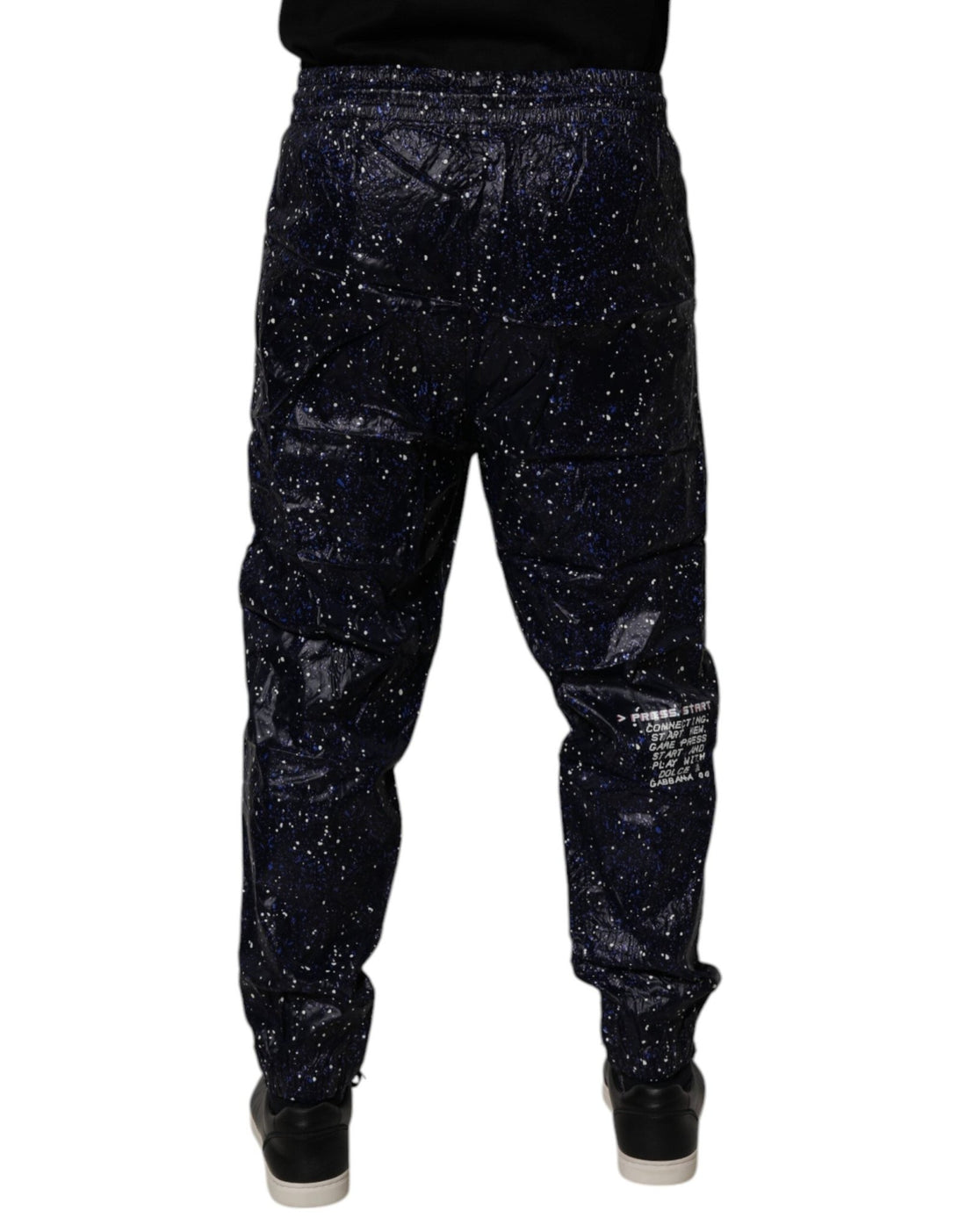 Dolce & Gabbana Dark Blue DG Game Print Cotton Jogger Pants - RIMODA