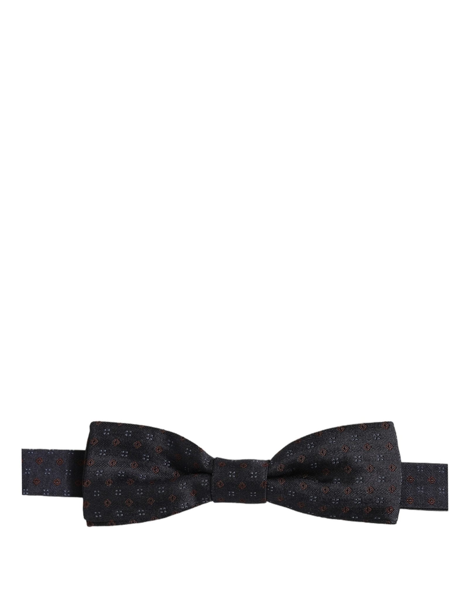 Dolce & Gabbana Dark Blue Diamond Pattern Adjustable Neck Papillon Bow Tie - RIMODA