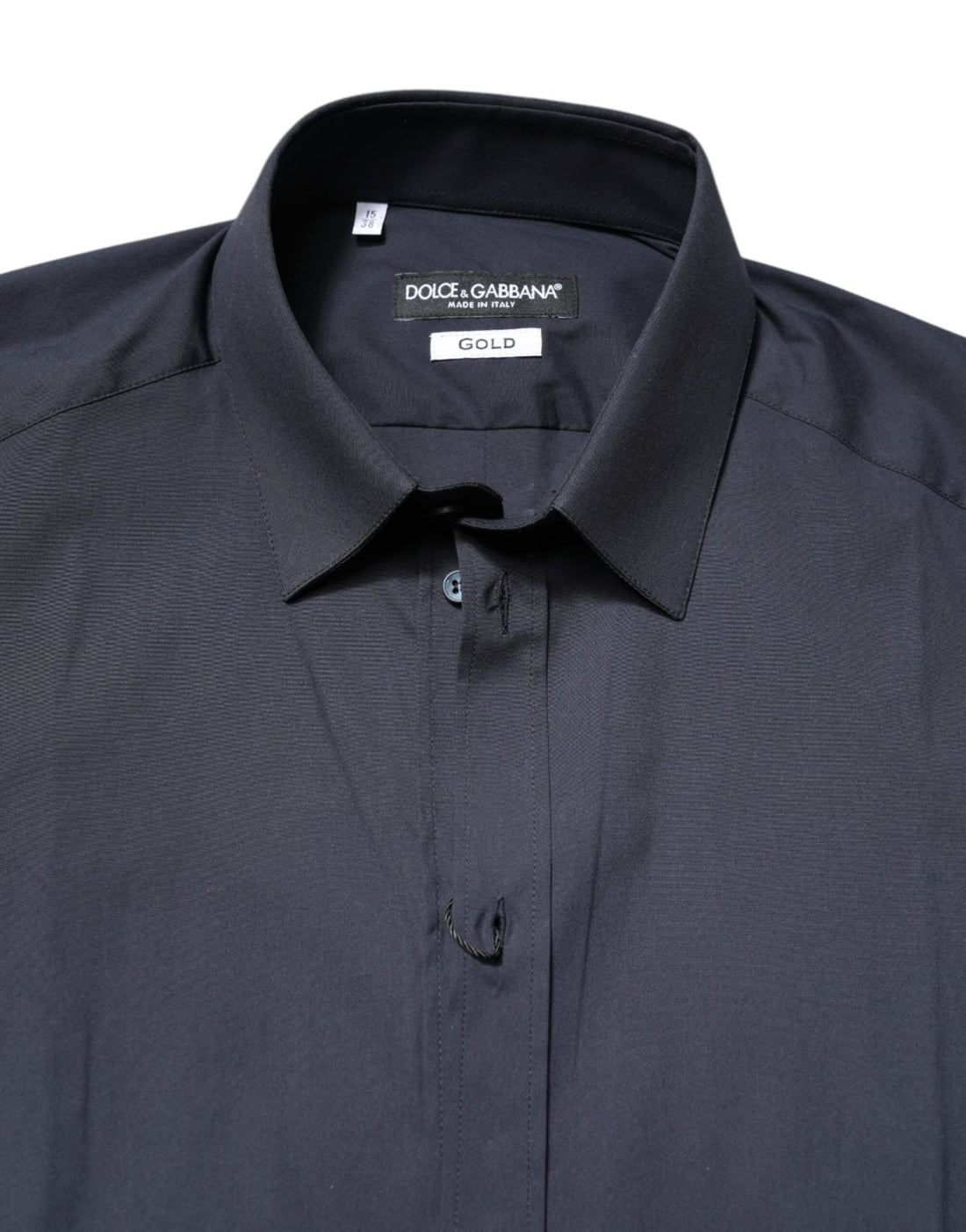 Dolce & Gabbana Dark Blue GOLD Cotton Dress Formal Shirt - RIMODA