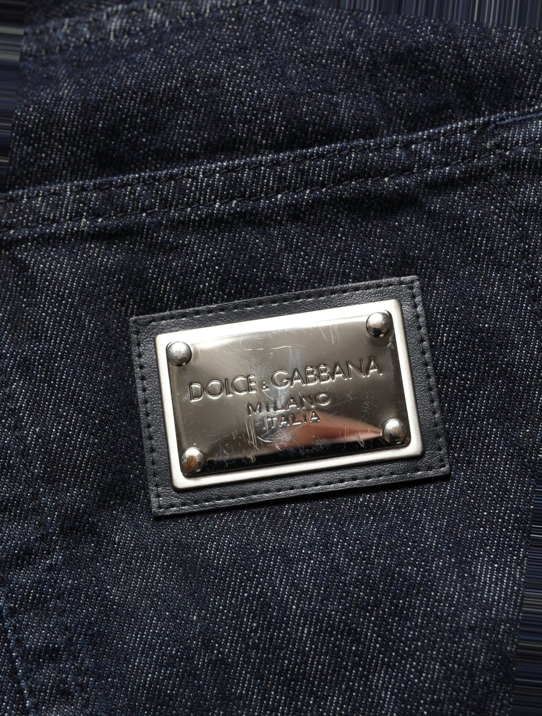 Dolce & Gabbana Dark Blue Relaxed Wide Leg Cotton Denim Jeans - RIMODA
