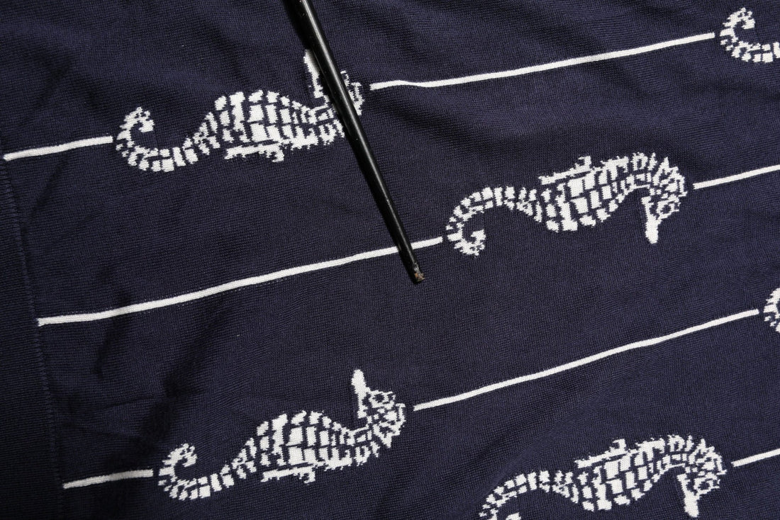 Dolce & Gabbana Dark Blue Sea Horse Collared Polo T-shirt - RIMODA
