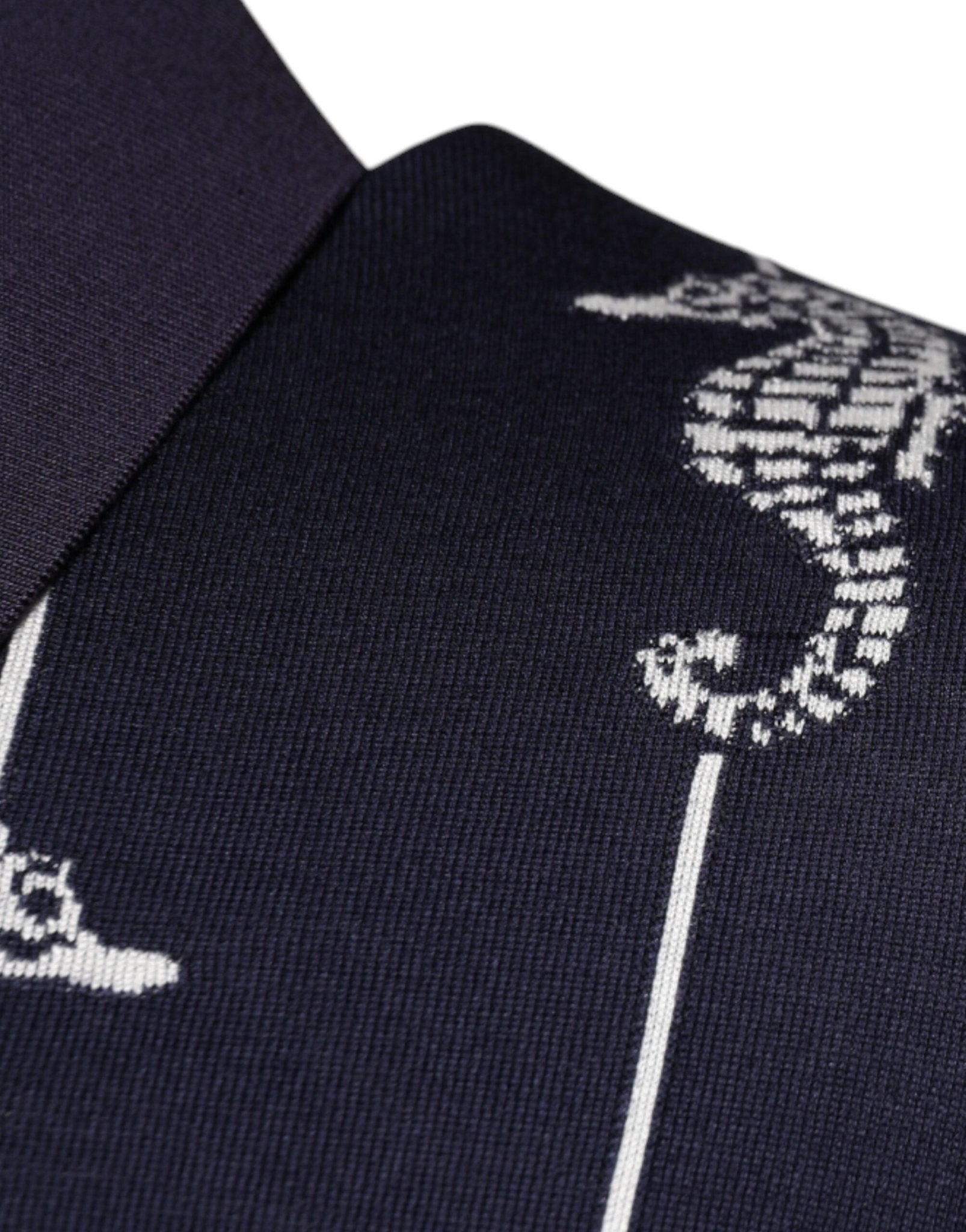 Dolce & Gabbana Dark Blue Sea Horse Collared Polo T-shirt - RIMODA