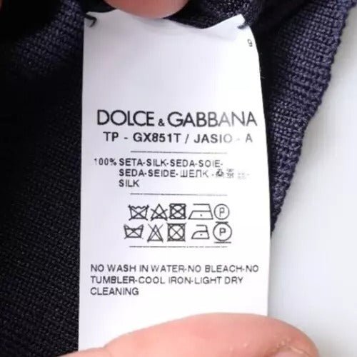 Dolce & Gabbana Dark Blue Sea Horse Collared Polo T-shirt - RIMODA