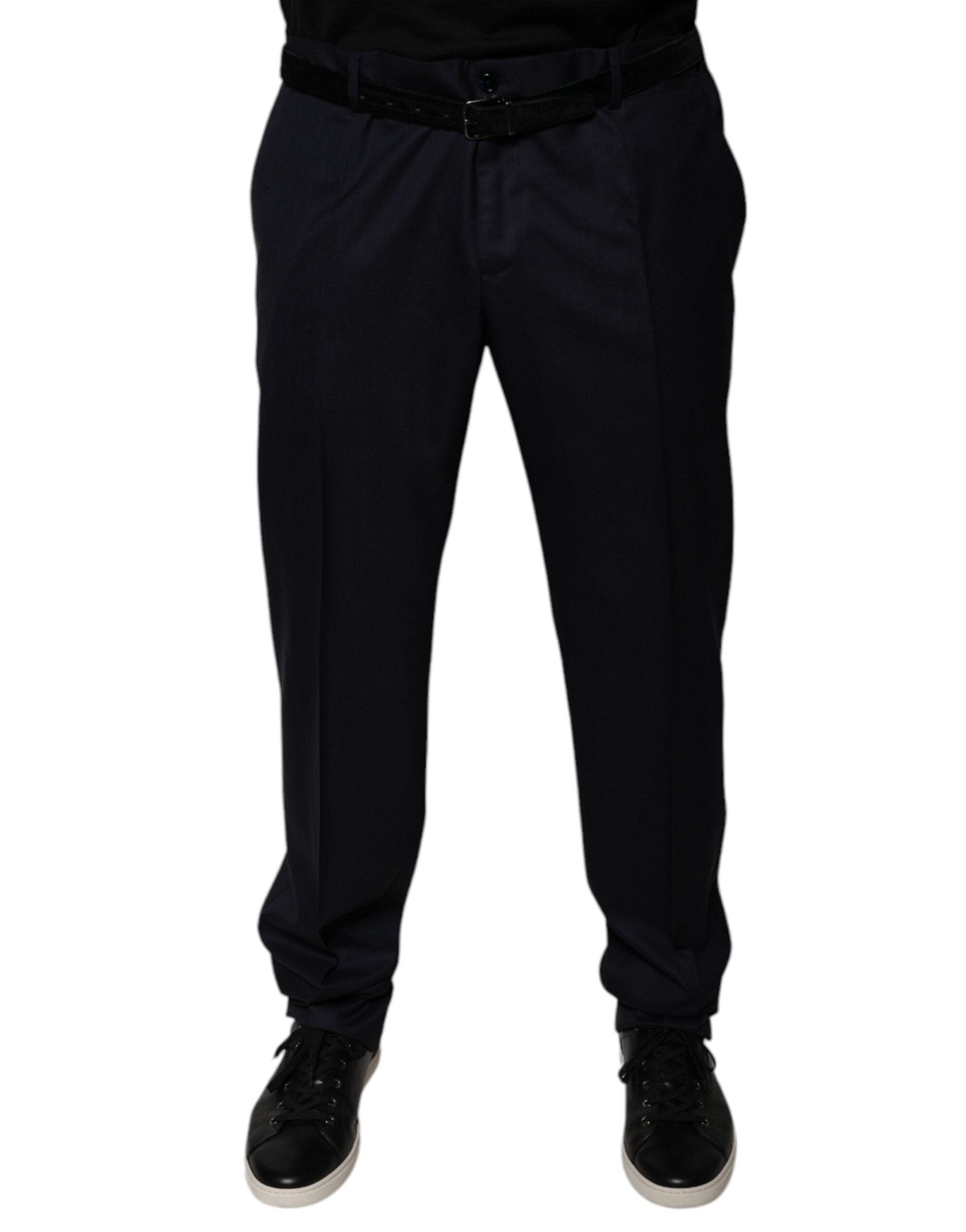 Dolce & Gabbana Dark Blue Tapered Formal Dress Pants - RIMODA