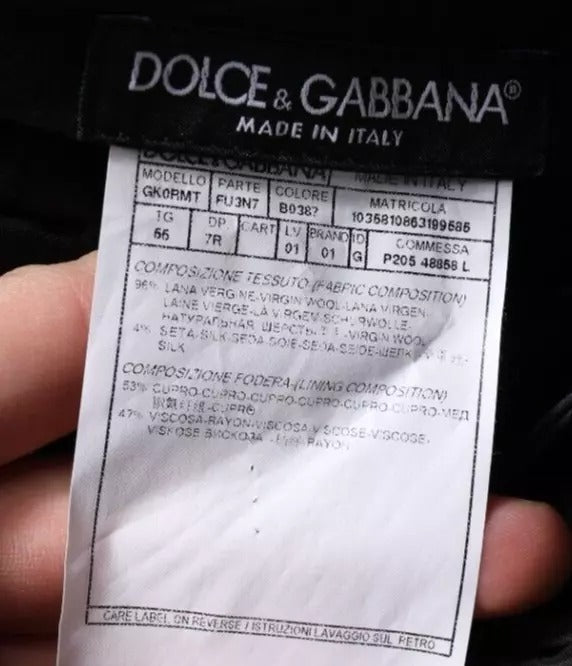 Dolce & Gabbana Dark Blue Tapered Formal Dress Pants - RIMODA