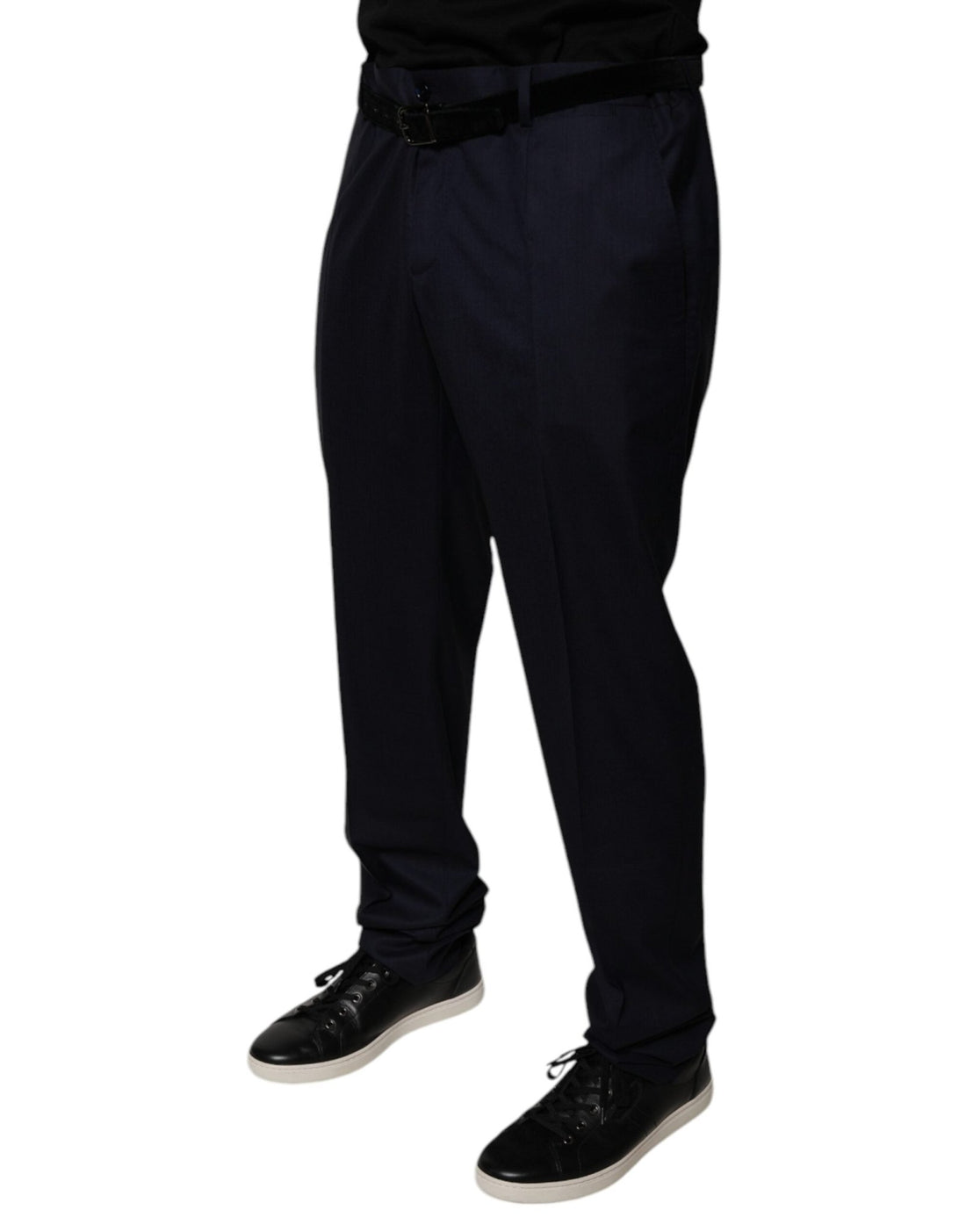 Dolce & Gabbana Dark Blue Tapered Formal Dress Pants - RIMODA