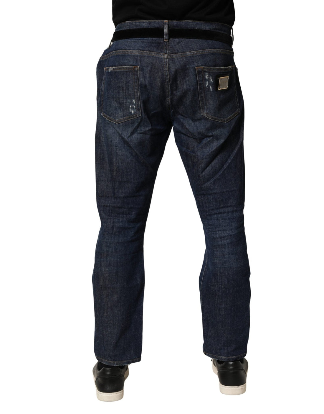 Dolce & Gabbana Dark Blue Washed Skinny Cotton Denim Jeans - RIMODA