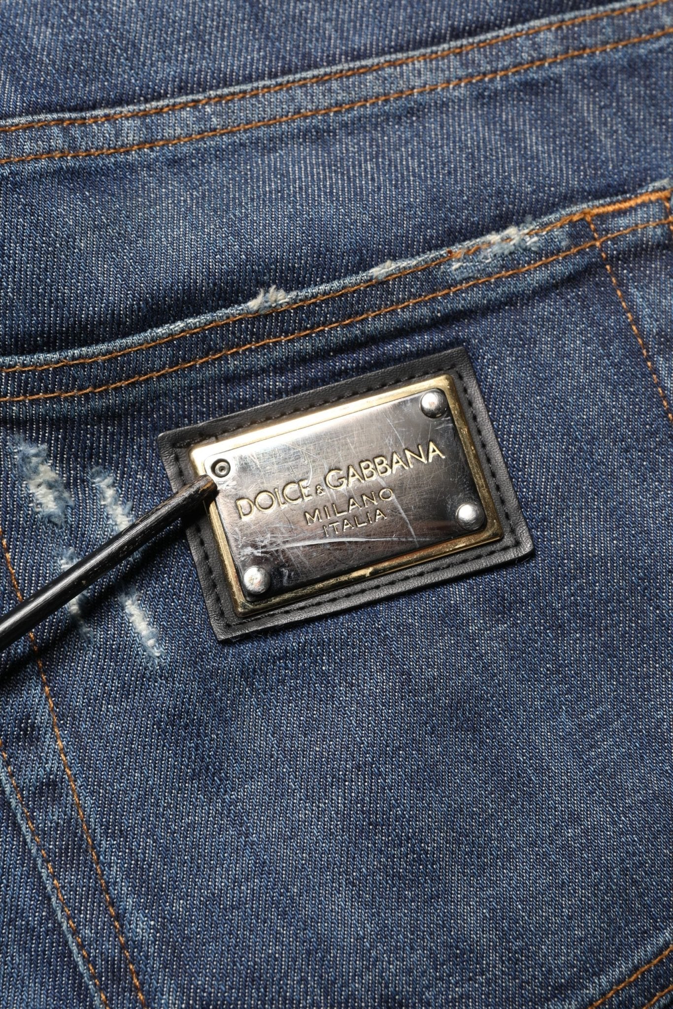 Dolce & Gabbana Dark Blue Washed Skinny Cotton Denim Jeans - RIMODA