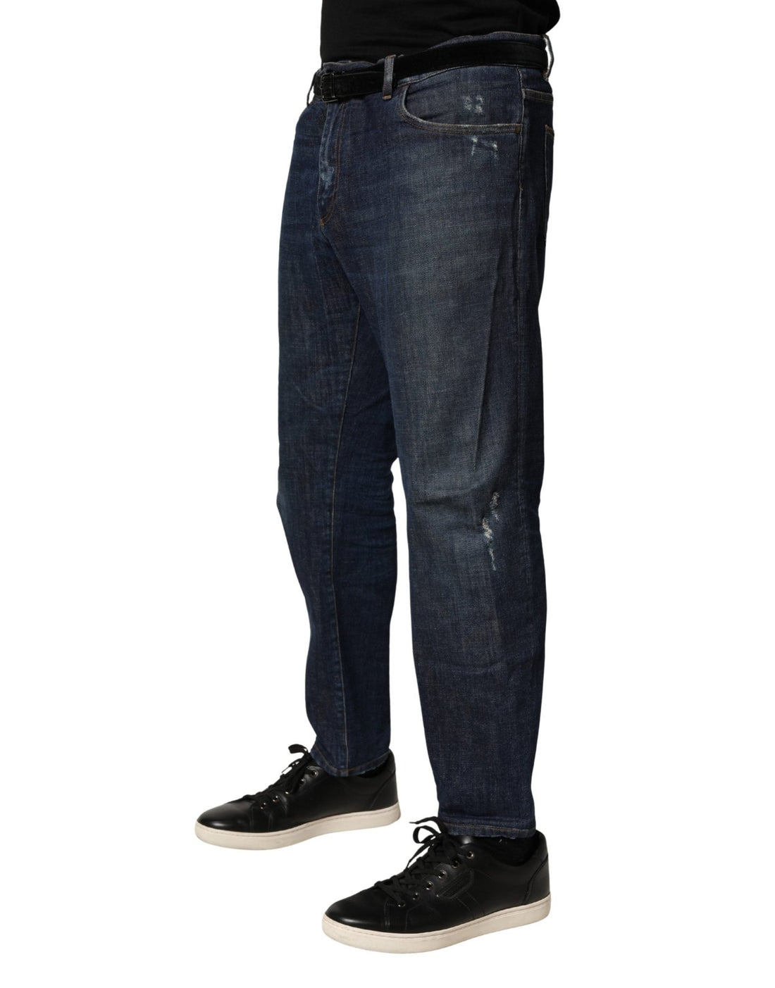 Dolce & Gabbana Dark Blue Washed Skinny Cotton Denim Jeans - RIMODA
