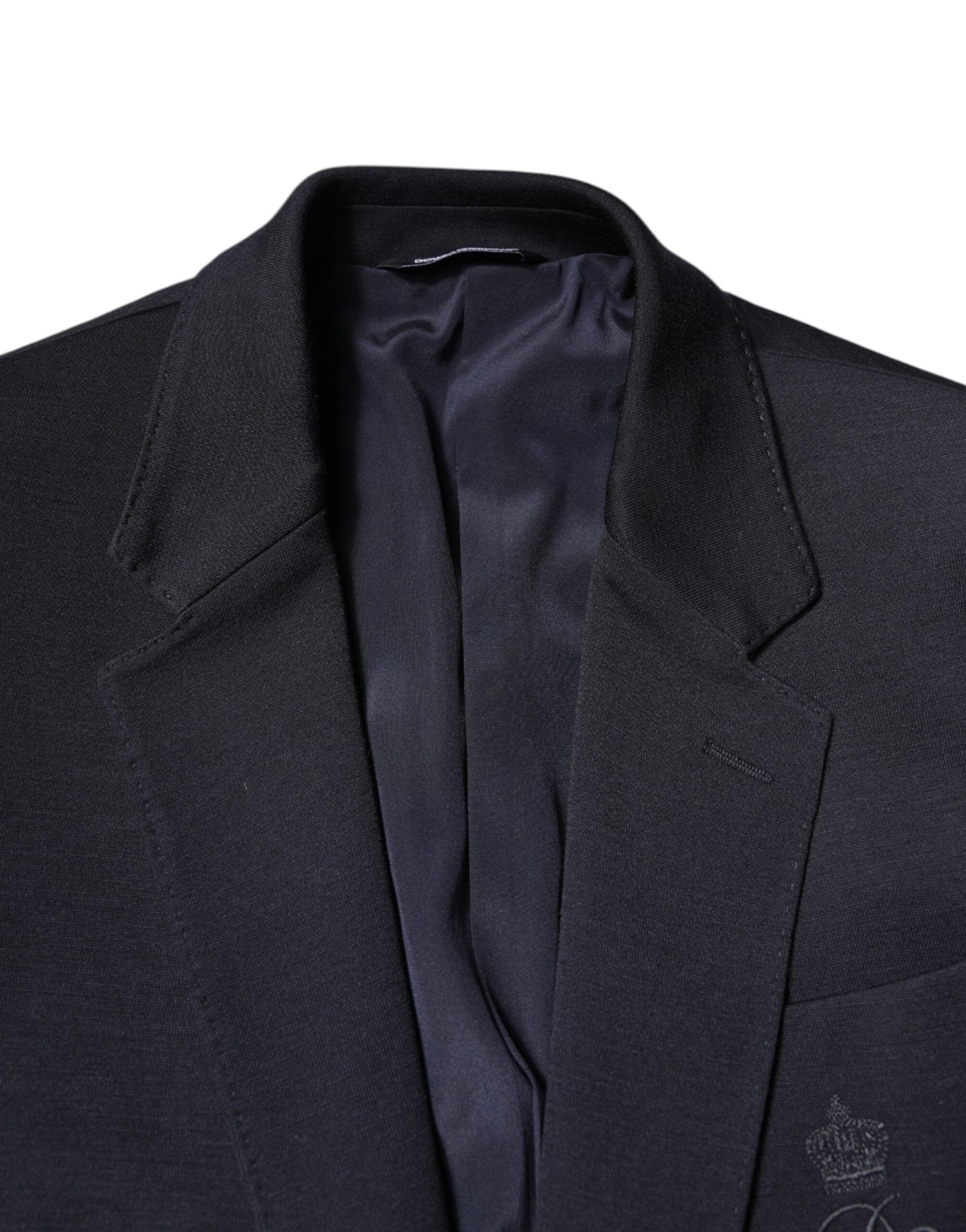 Dolce & Gabbana Dark Blue Wool Single Breasted Coat Suit Blazer - RIMODA