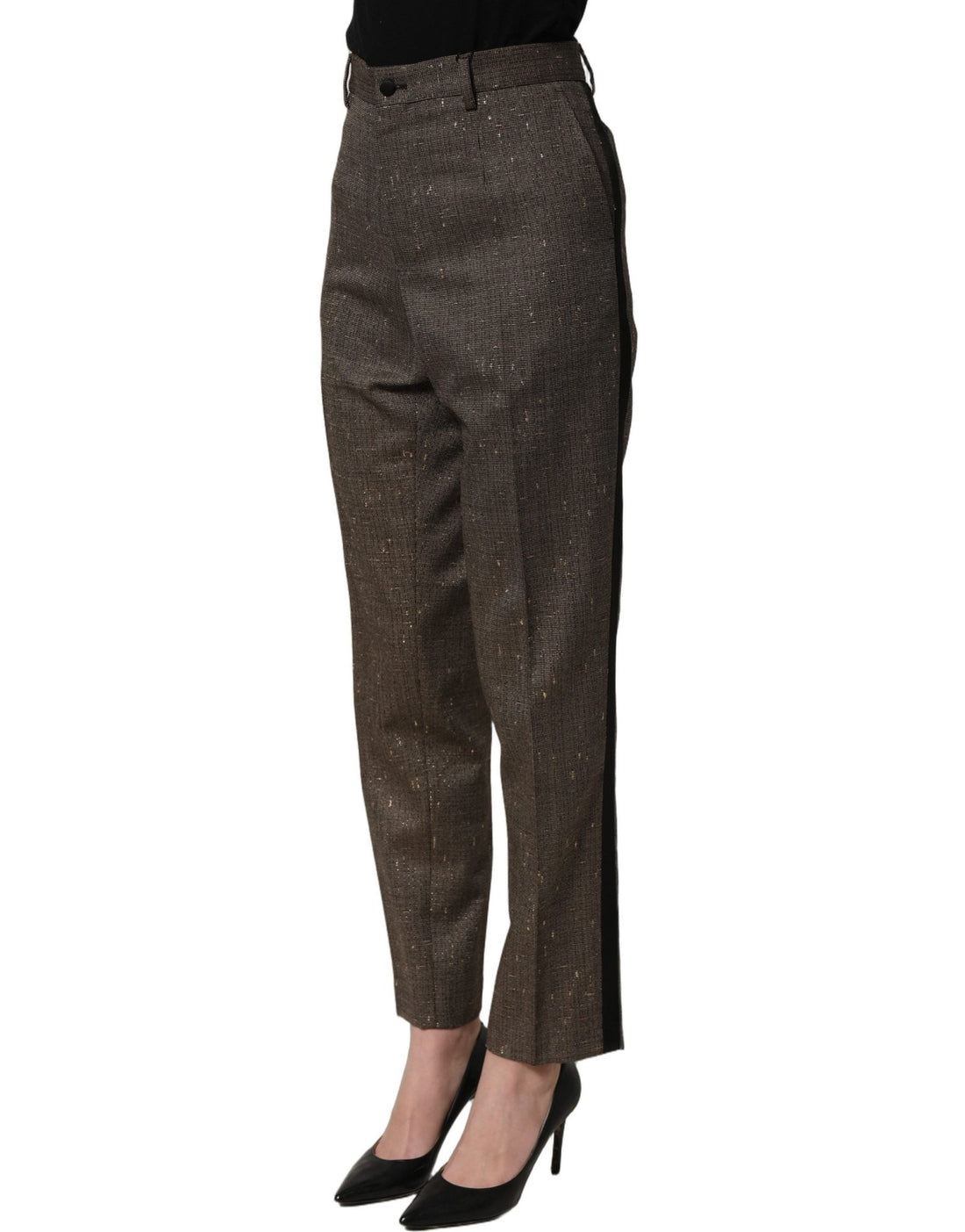 Dolce & Gabbana Dark Brown HighWaist Tapered Trouser Pants - RIMODA