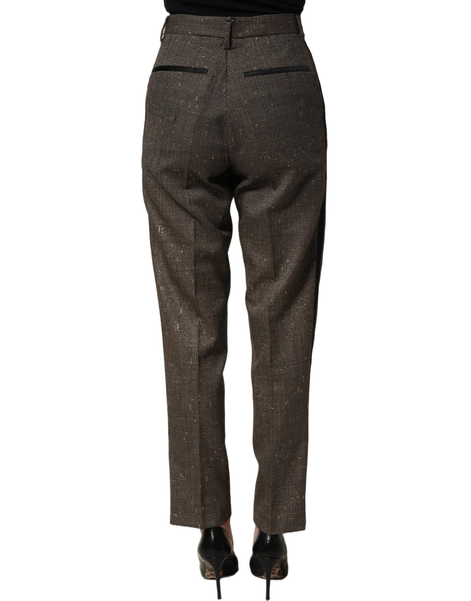 Dolce & Gabbana Dark Brown HighWaist Tapered Trouser Pants - RIMODA