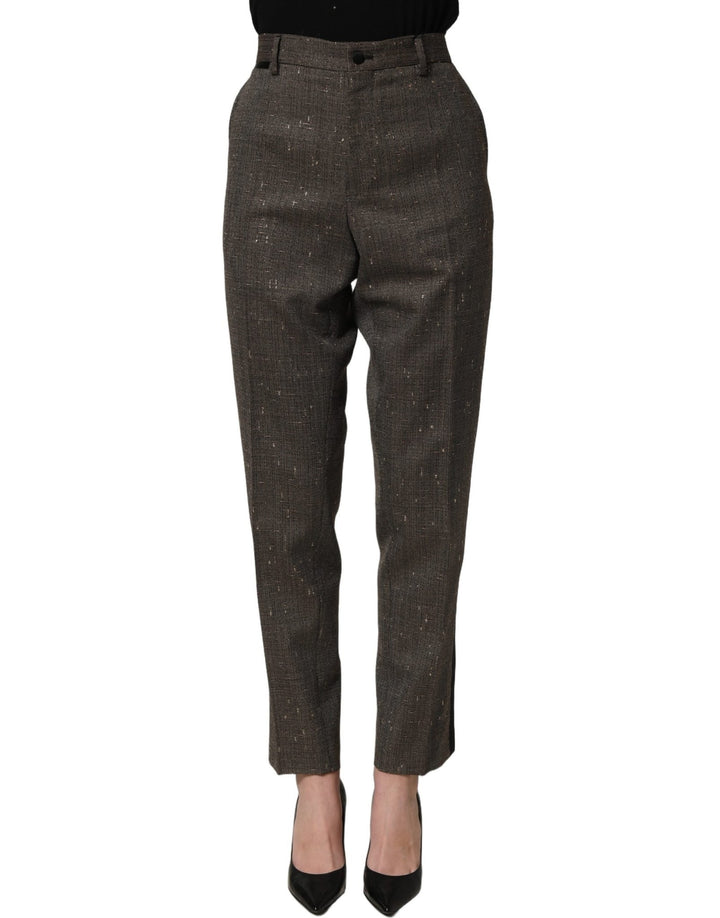 Dolce & Gabbana Dark Brown HighWaist Tapered Trouser Pants - RIMODA
