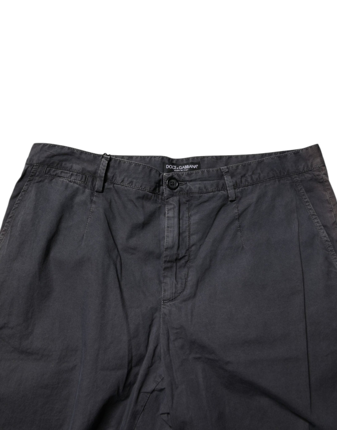 Dolce & Gabbana Dark Gray Cotton Mid Waist Men Bermuda Shorts - RIMODA