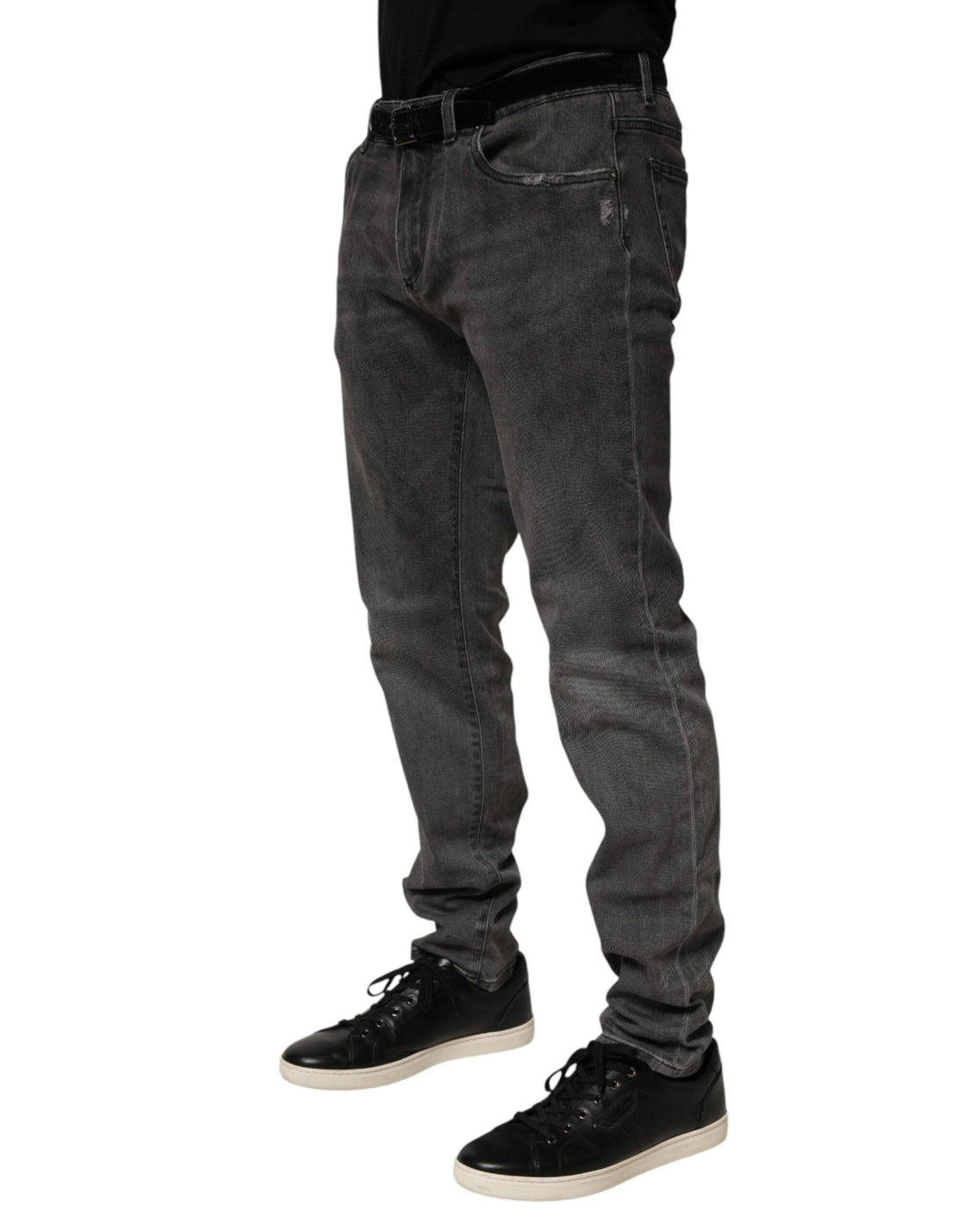 Dolce & Gabbana Dark Gray Cotton Skinny Men Denim Jeans - RIMODA