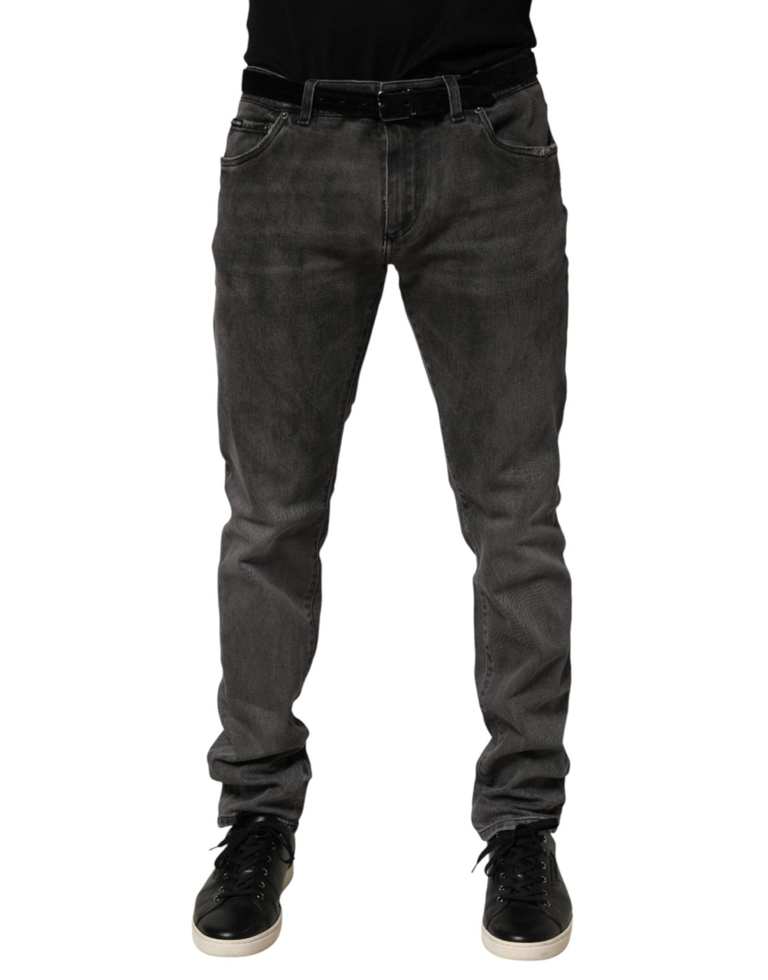 Dolce & Gabbana Dark Gray Cotton Skinny Men Denim Jeans - RIMODA