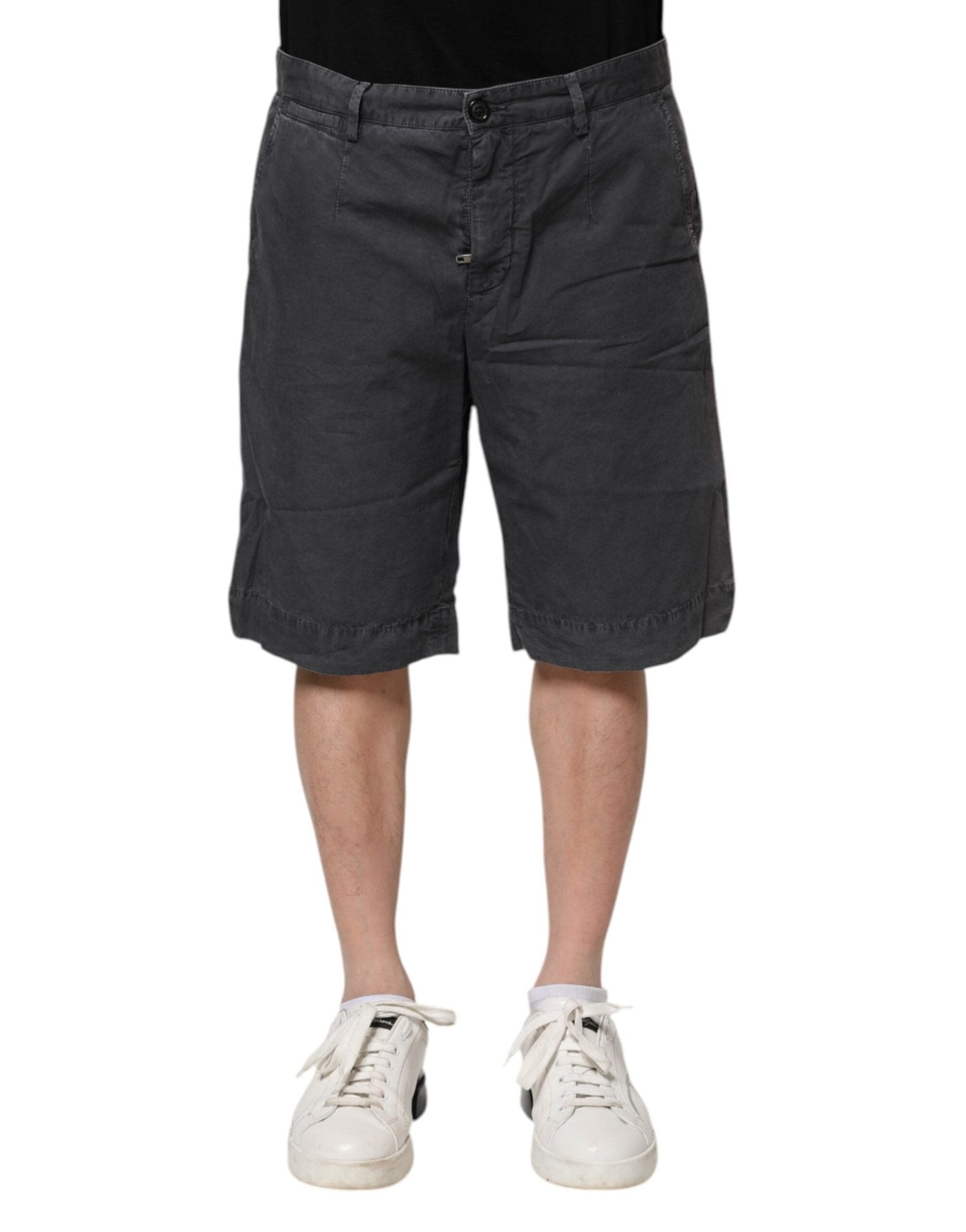 Dolce & Gabbana Dark Gray Cotton Stretch Denim Bermuda Shorts - RIMODA