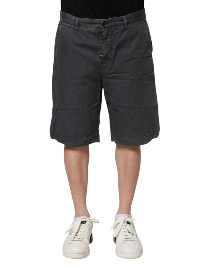 Dolce & Gabbana Dark Gray Cotton Stretch Denim Bermuda Shorts - RIMODA