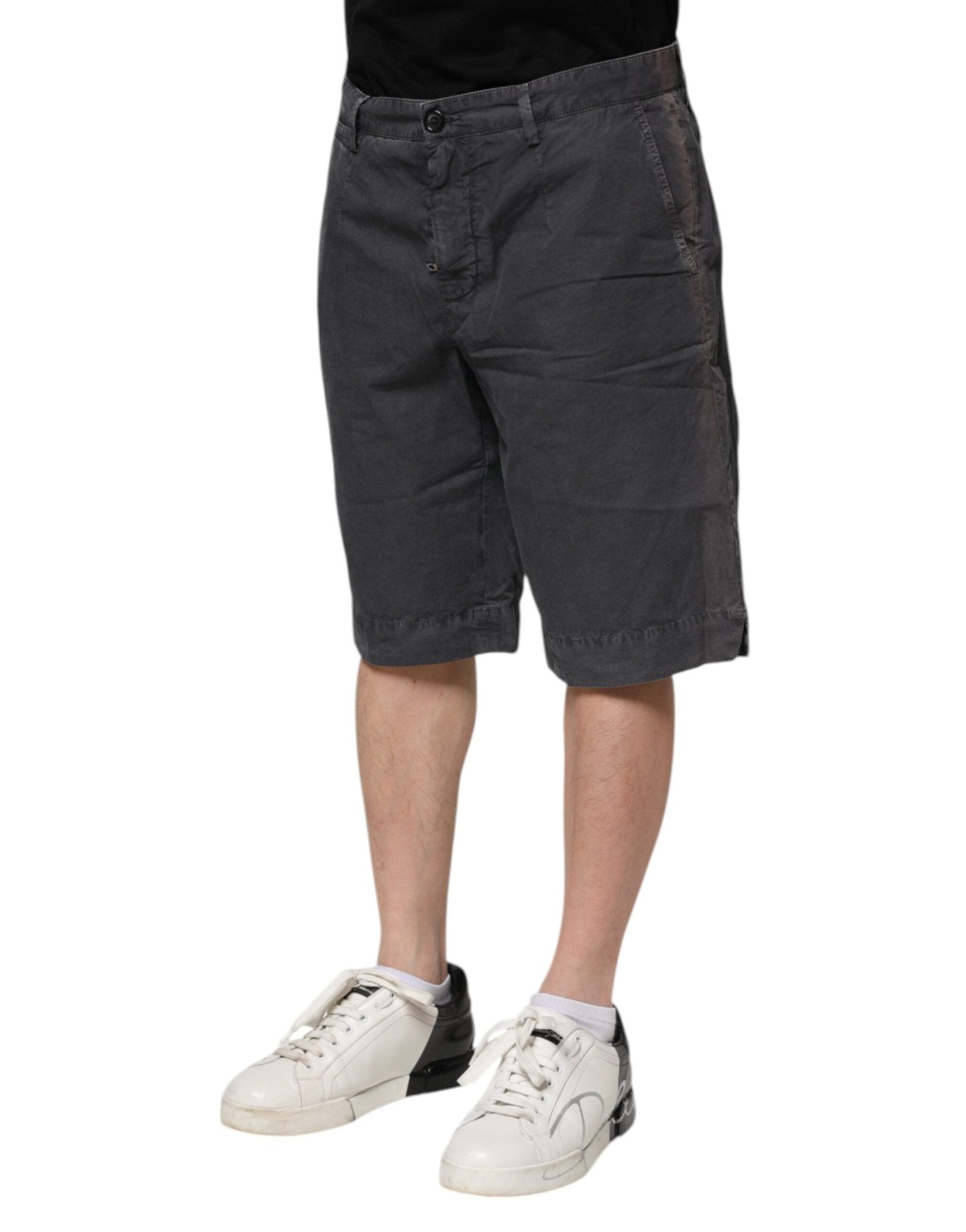 Dolce & Gabbana Dark Gray Cotton Stretch Denim Bermuda Shorts - RIMODA