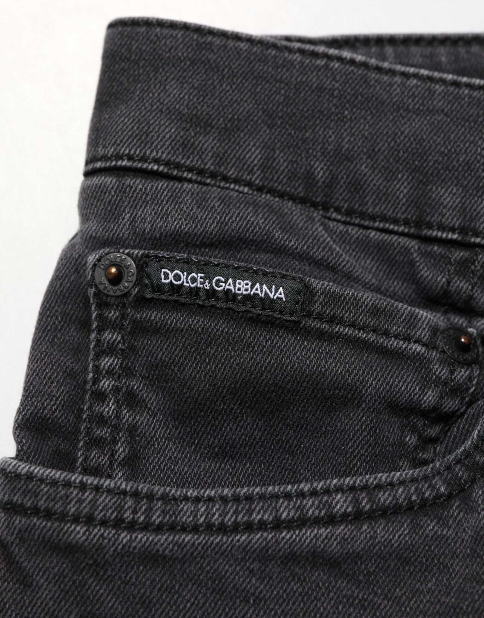Dolce & Gabbana Dark Gray Cotton Stretch Denim Trouser Jeans - RIMODA