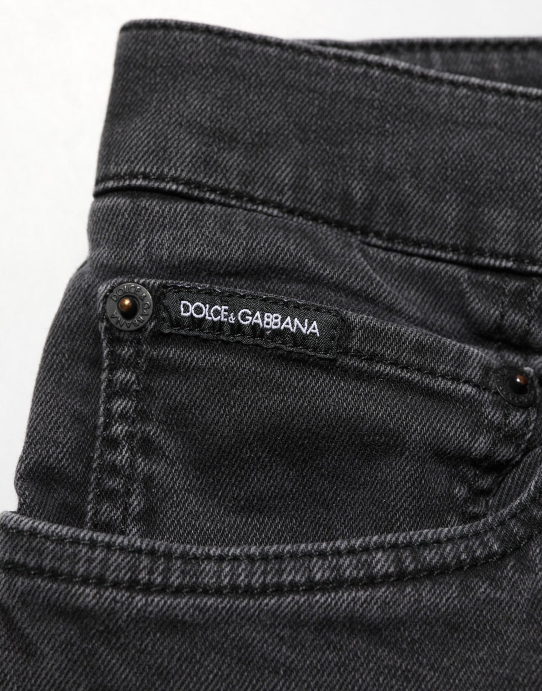 Dolce & Gabbana Dark Gray Cotton Stretch Denim Trouser Jeans - RIMODA