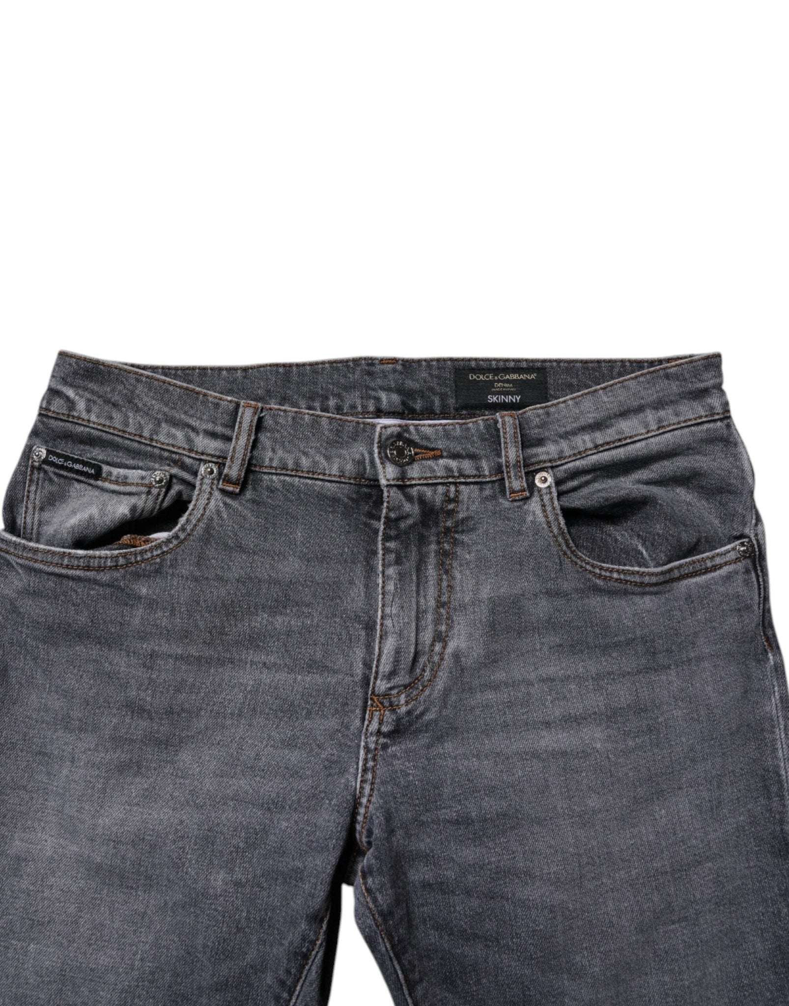 Dolce & Gabbana Dark Gray Cotton Stretch Skinny Denim Jeans - RIMODA