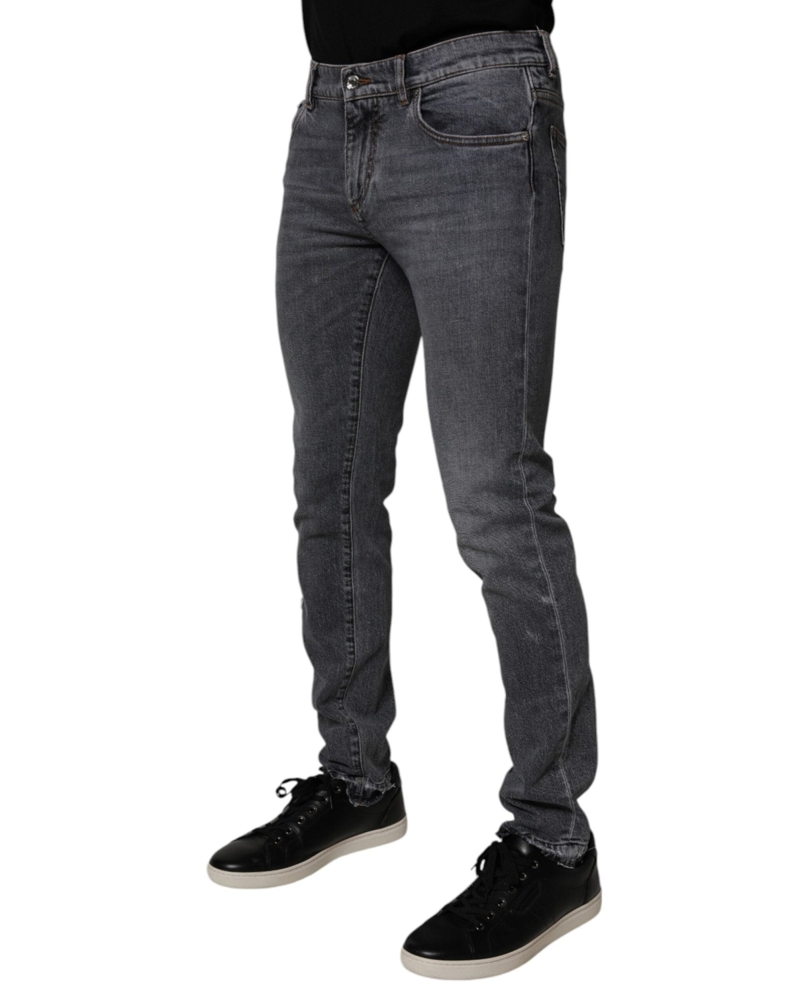 Dolce & Gabbana Dark Gray Cotton Stretch Skinny Denim Jeans - RIMODA