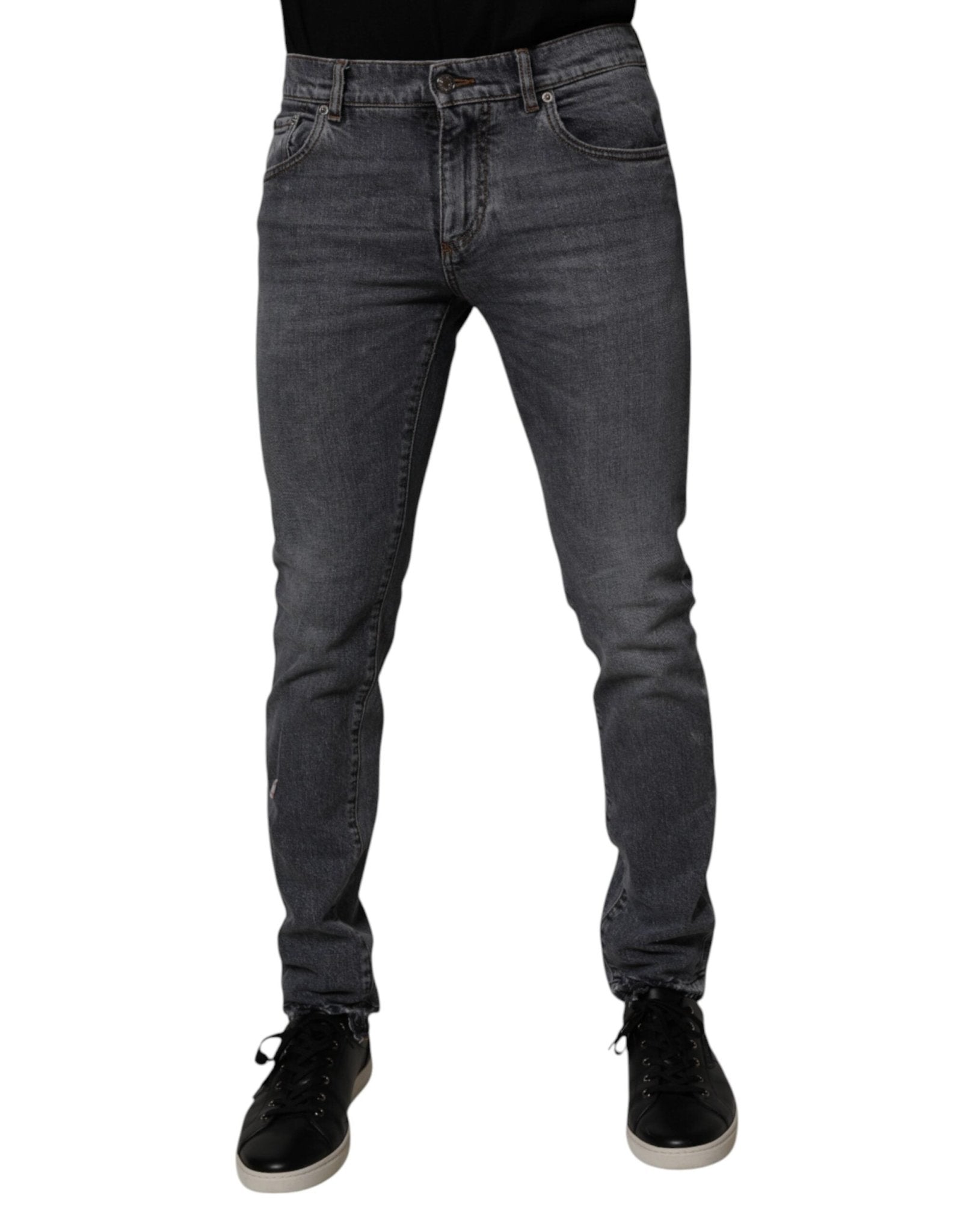 Dolce & Gabbana Dark Gray Cotton Stretch Skinny Denim Jeans - RIMODA