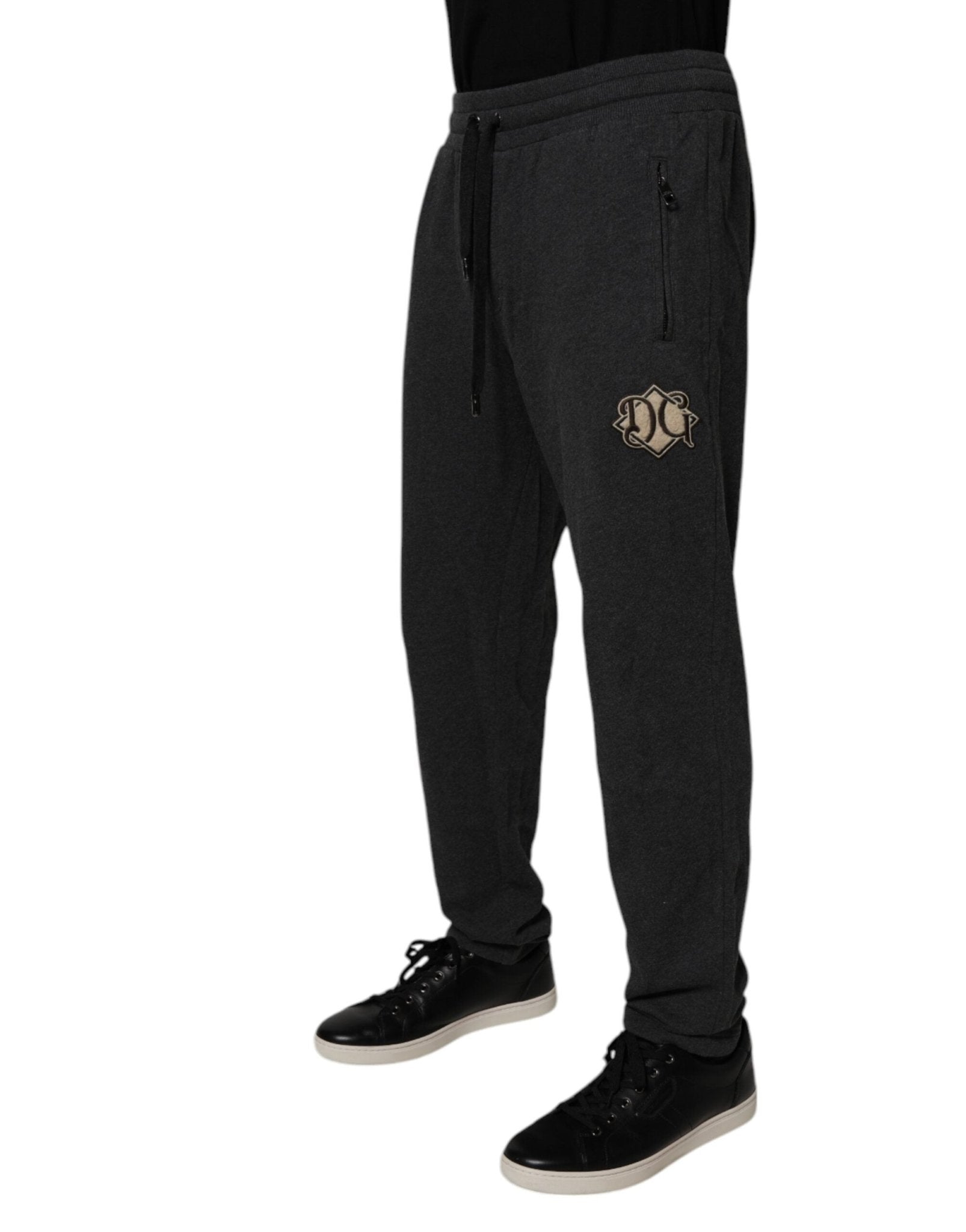 Dolce & Gabbana Dark Gray Logo Cotton Jogger Sweatpants Pants - RIMODA