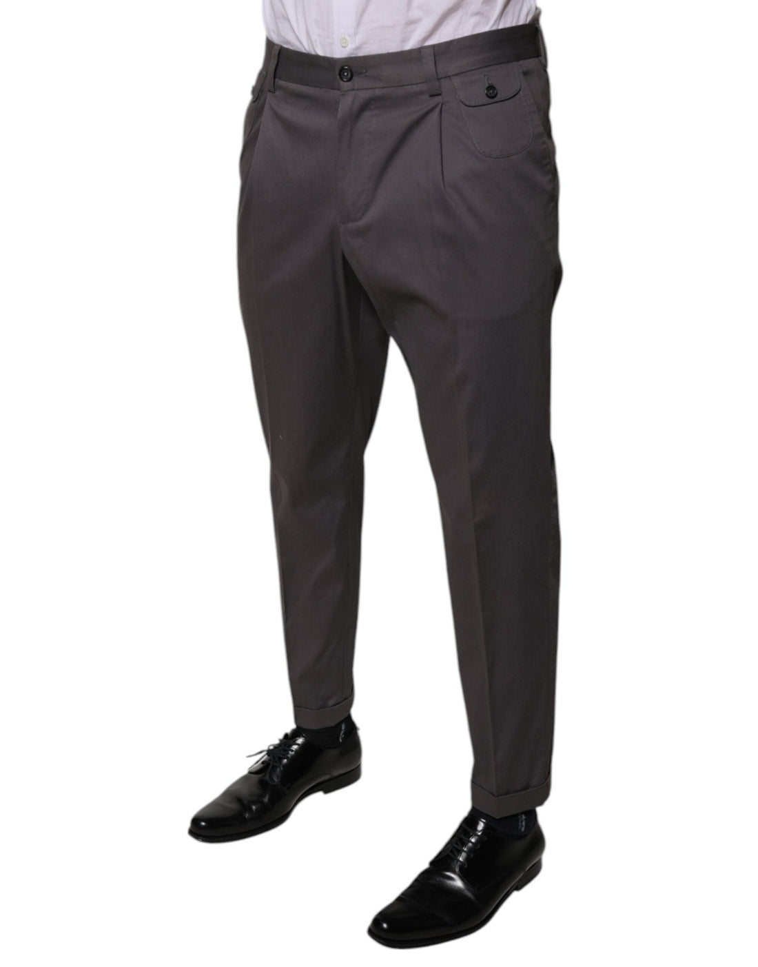 Dolce & Gabbana Dark Gray Mid Waist Dress Pants - RIMODA