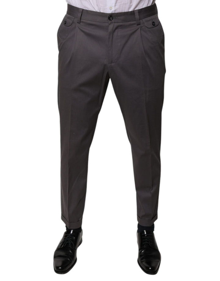 Dolce & Gabbana Dark Gray Mid Waist Dress Pants - RIMODA