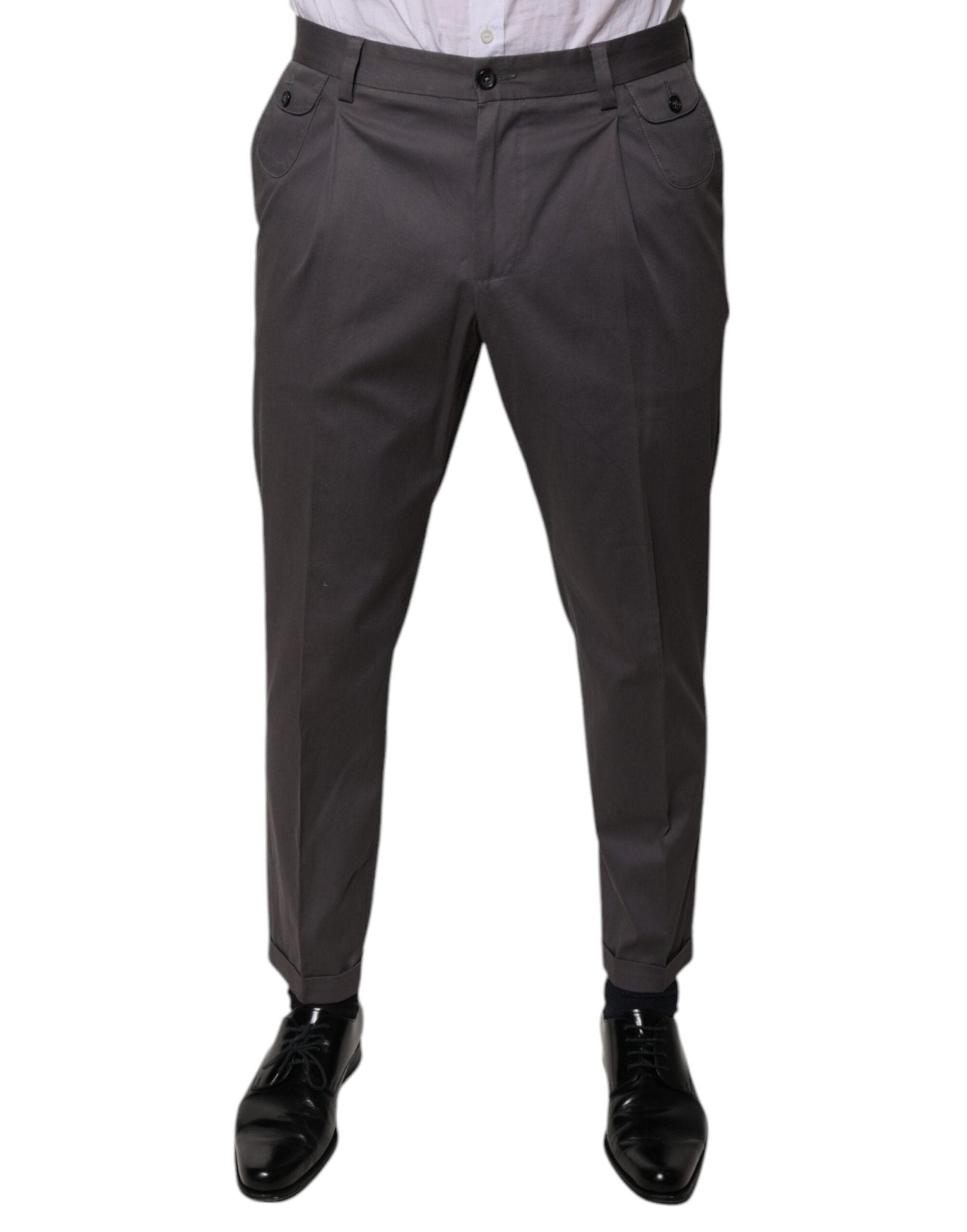 Dolce & Gabbana Dark Gray Mid Waist Dress Pants - RIMODA