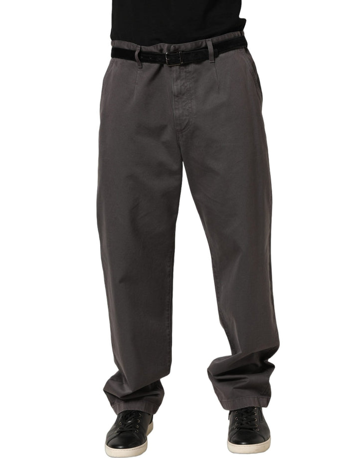 Dolce & Gabbana Dark Gray MidWaist Straight Men Trouser Pants - RIMODA